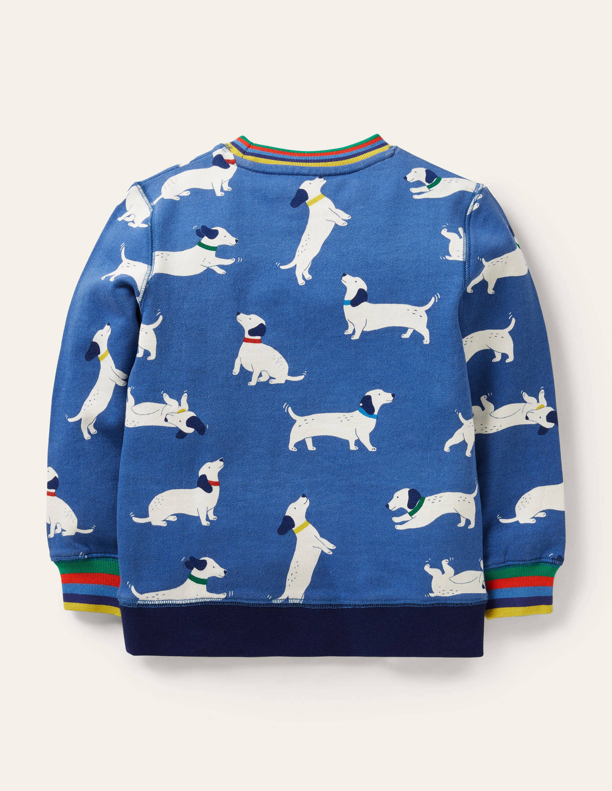 Venice Blue Sausage Dog Appliqué Sweatshirt - Cute Dachshund Design Casual Pullover for Women | Perfect for Dog Lovers, Weekend Outings & Cozy Fall Fashion