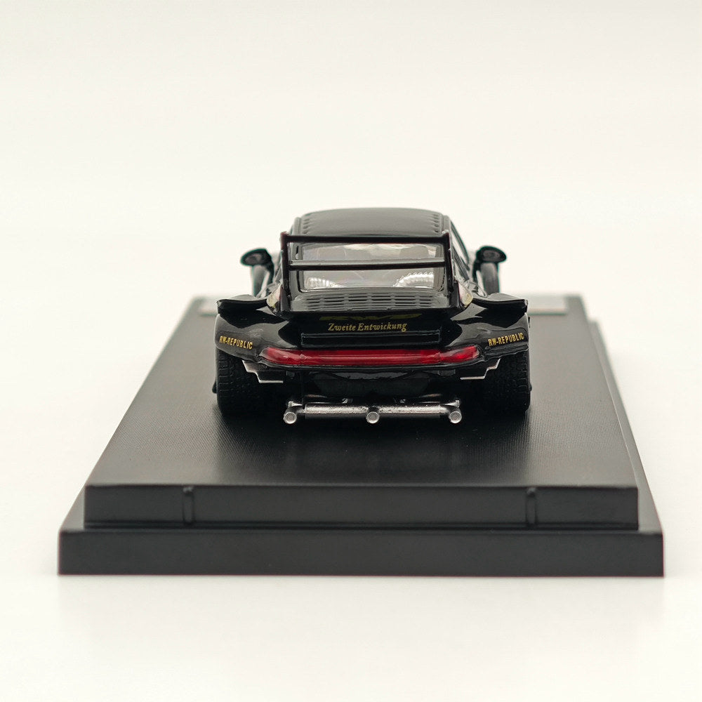 1:64 Scale Street Warrior Porsche RWB 993 Charlene Diecast Model Car with High Tail Wing - #96 Black - Perfect for Collectors, Racing Enthusiasts, and Display Showcases