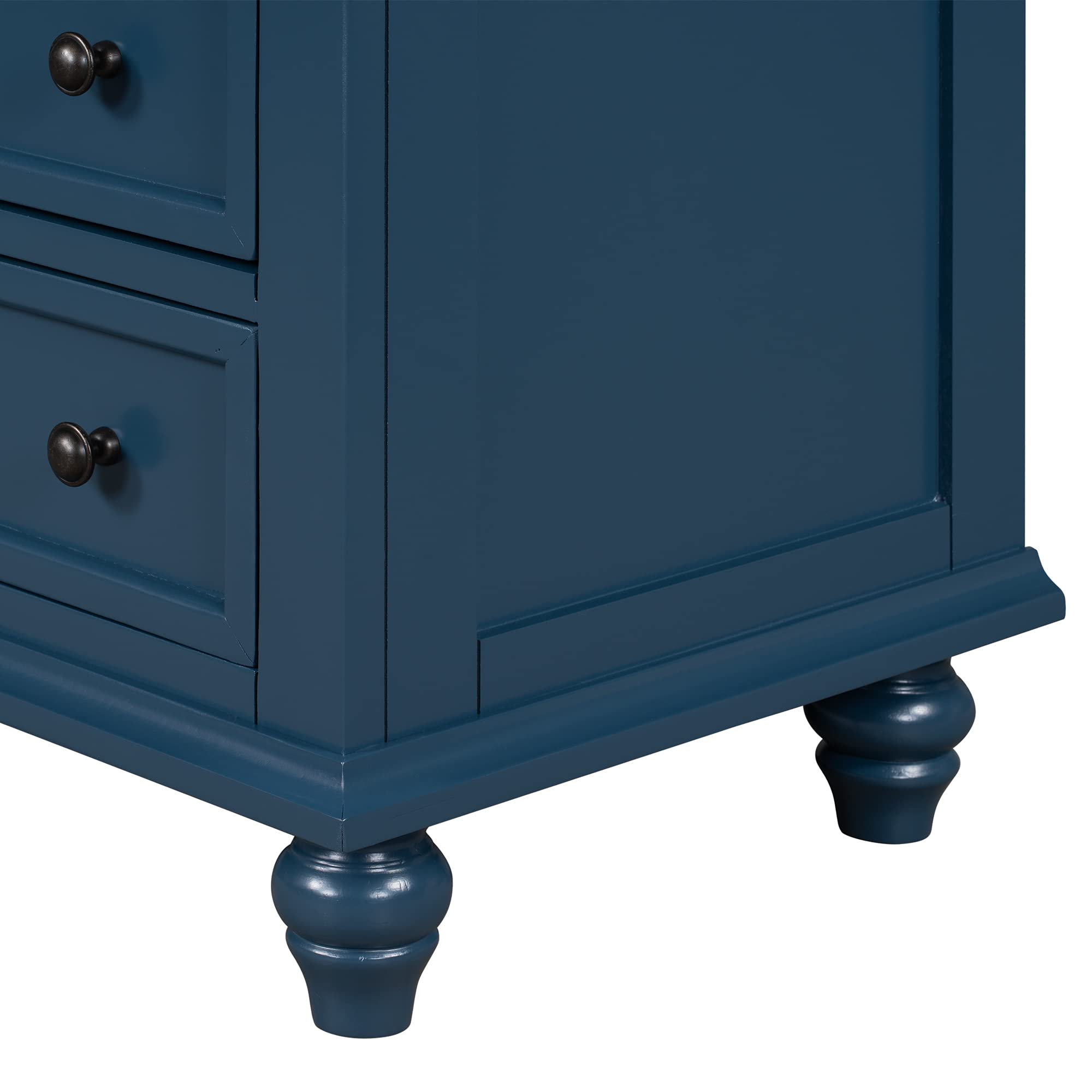 Modern 3-Drawer Wood Storage Cabinet - Sofa Table, Console Table & End Table with Pull-Out Tray - Entryway, Living Room & Bedroom Accent Furniture (Blue) - Perfect for Small Space Organization & Home Decor