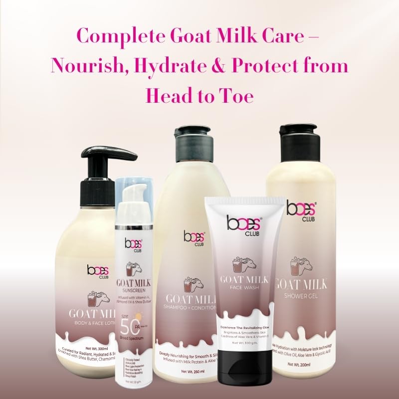 Baes Club Goat Milk Shower Gel with Olive Oil & Glycolic Acid - Hydrating & Nourishing Body Wash for Smooth Skin, Long Lasting Fragrance, 200ml - Perfect for Daily Shower & Spa Relaxation at Home