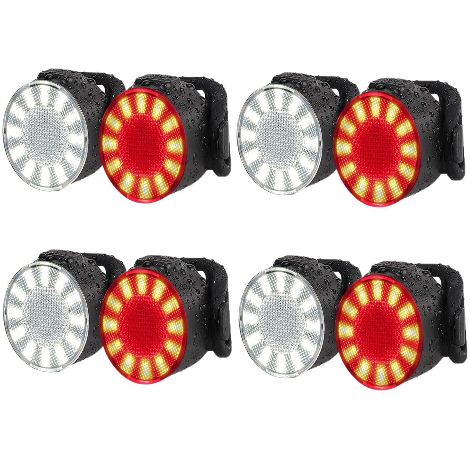 USB Rechargeable Bike Lights Set - Waterproof LED Bicycle Headlight & Taillight Combo with 6 Brightness Modes for Night Cycling, Commuting & Outdoor Adventures