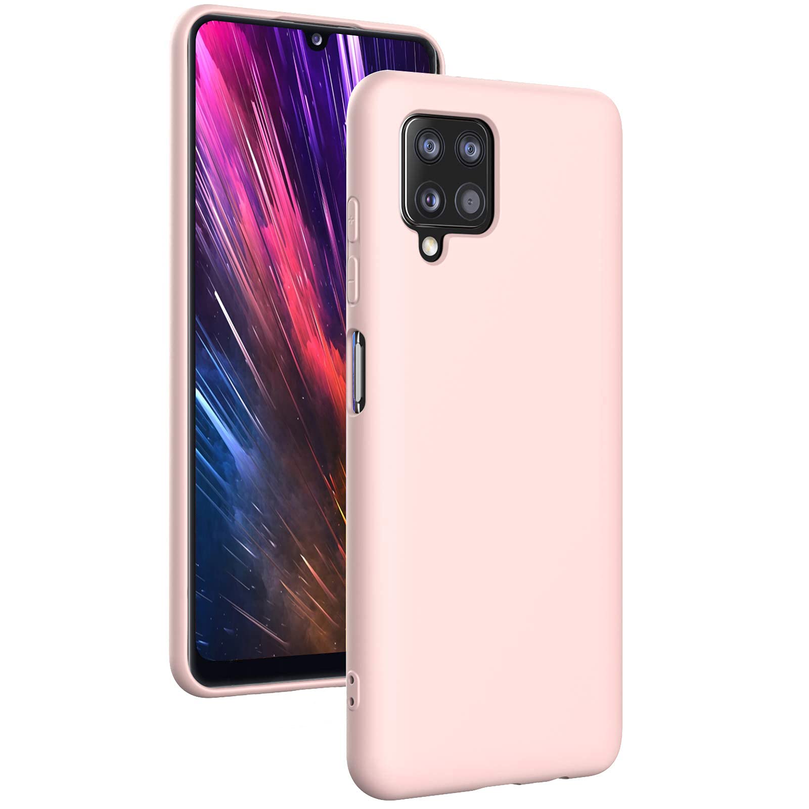 Samsung Galaxy A12 Case - Shockproof Liquid Silicone Phone Cover with Soft Microfiber Lining | Slim Protective Gel Rubber Case for Samsung Galaxy A12 (Pink) | Perfect for Everyday Use, Travel & Outdoor Activities