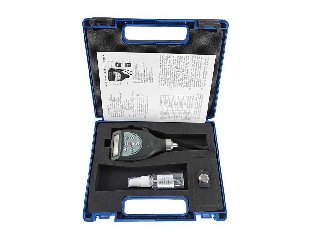 Precision Ultrasonic Thickness Gauge Meter (1.0-200mm/0.05-8inch) with RS-232 Cable & Software - Ideal for Metal, Plastic, and Pipe Thickness Measurement in Industrial Inspections