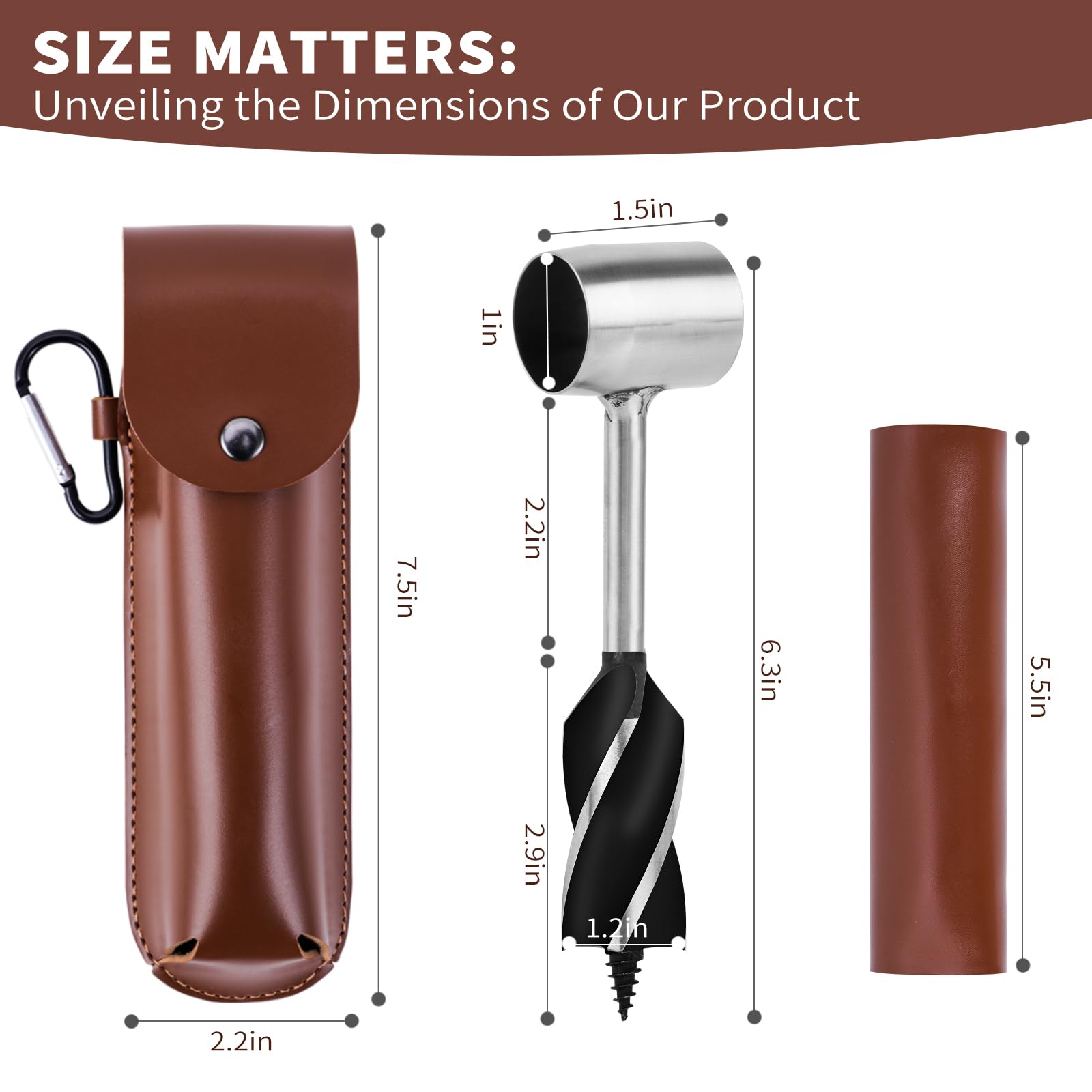 Survival Hand Auger Wood Drill - Scotch Eye Auger & Bushcraft Settlers Tool for Camping, Hiking, Outdoor Adventures | Includes Protective Case & Hook | Perfect for Wilderness Survival, Woodworking, and DIY Projects