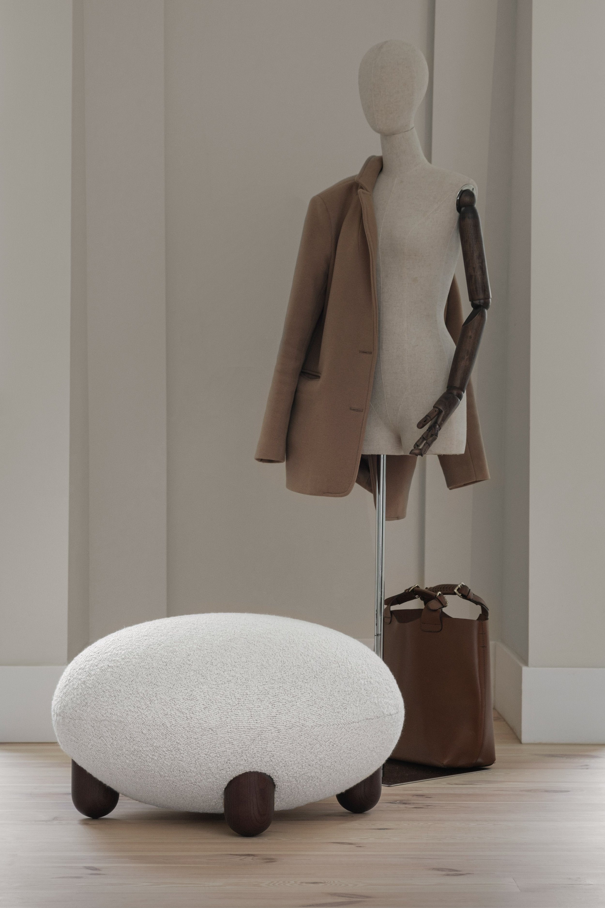 Noom Flock Ottoman - Modern Round Storage Pouf with Removable Cover, Perfect for Living Room, Bedroom & Nursery - Soft and Stylish Footrest, Seating & Home Decor Accent