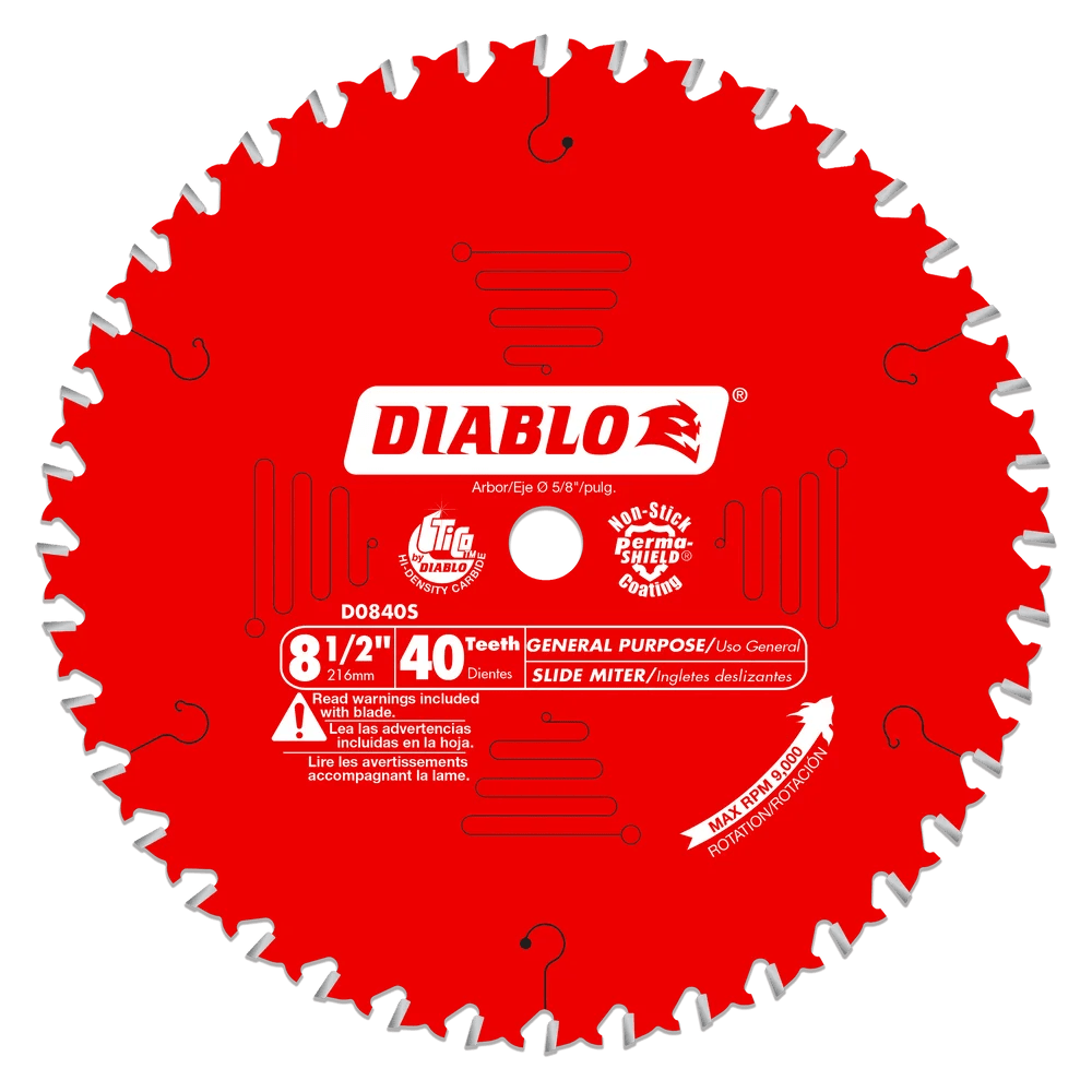 8 1/2 Inch 40-Tooth General Purpose Slide Miter Saw Blade - 8 Pack - Perfect for Woodworking, Trim Work, and DIY Home Improvement Projects