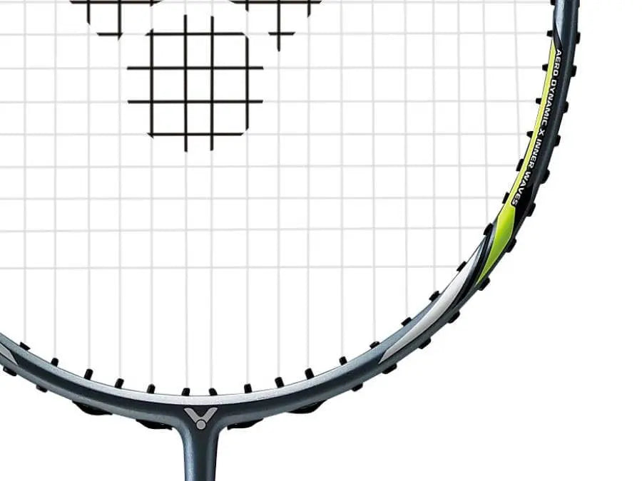 Victor DriveX Light Fighter 60 Pre-Strung Badminton Racket (DX LF60) - Gray/Green - Professional Lightweight Racquet for Beginners & Intermediate Players - Perfect for Training, Casual Play & Competitive Matches