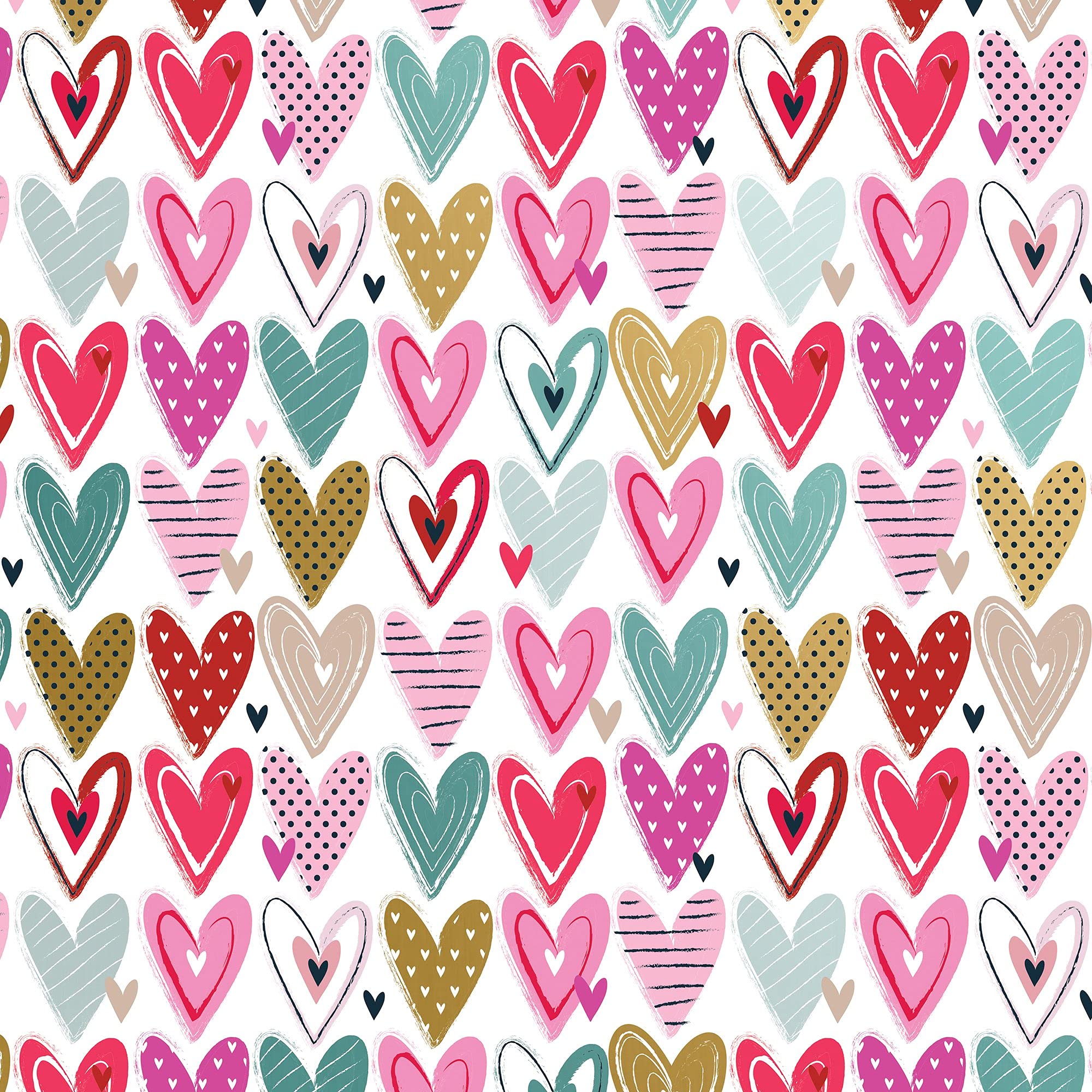 Jillson Roberts Bulk Valentine Gift Wrapping Paper - 833 Feet x 24 Inches, Pretty Hearts Design, Premium Quality for Holiday Gifts, Party Decorations & Craft Projects