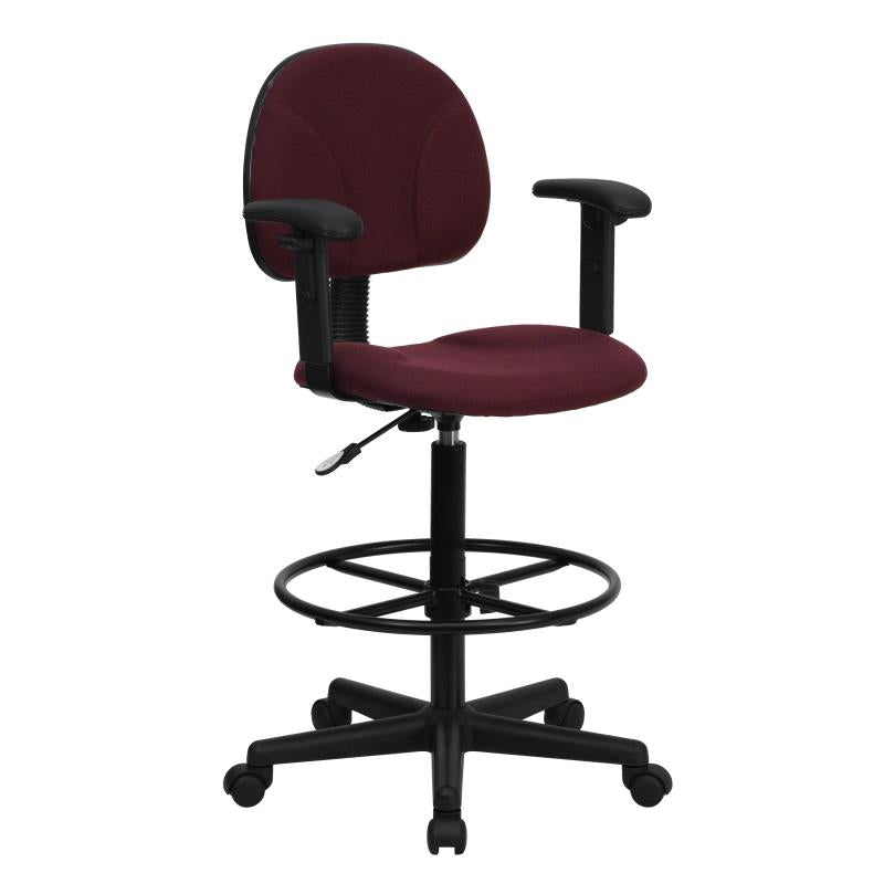 FLASH Patterned Fabric Drafting Chair BT 659 - Adjustable Height Office Chair for Artists, Architects & Designers - Ergonomic Stool for Drafting Table, Studio & Workspace