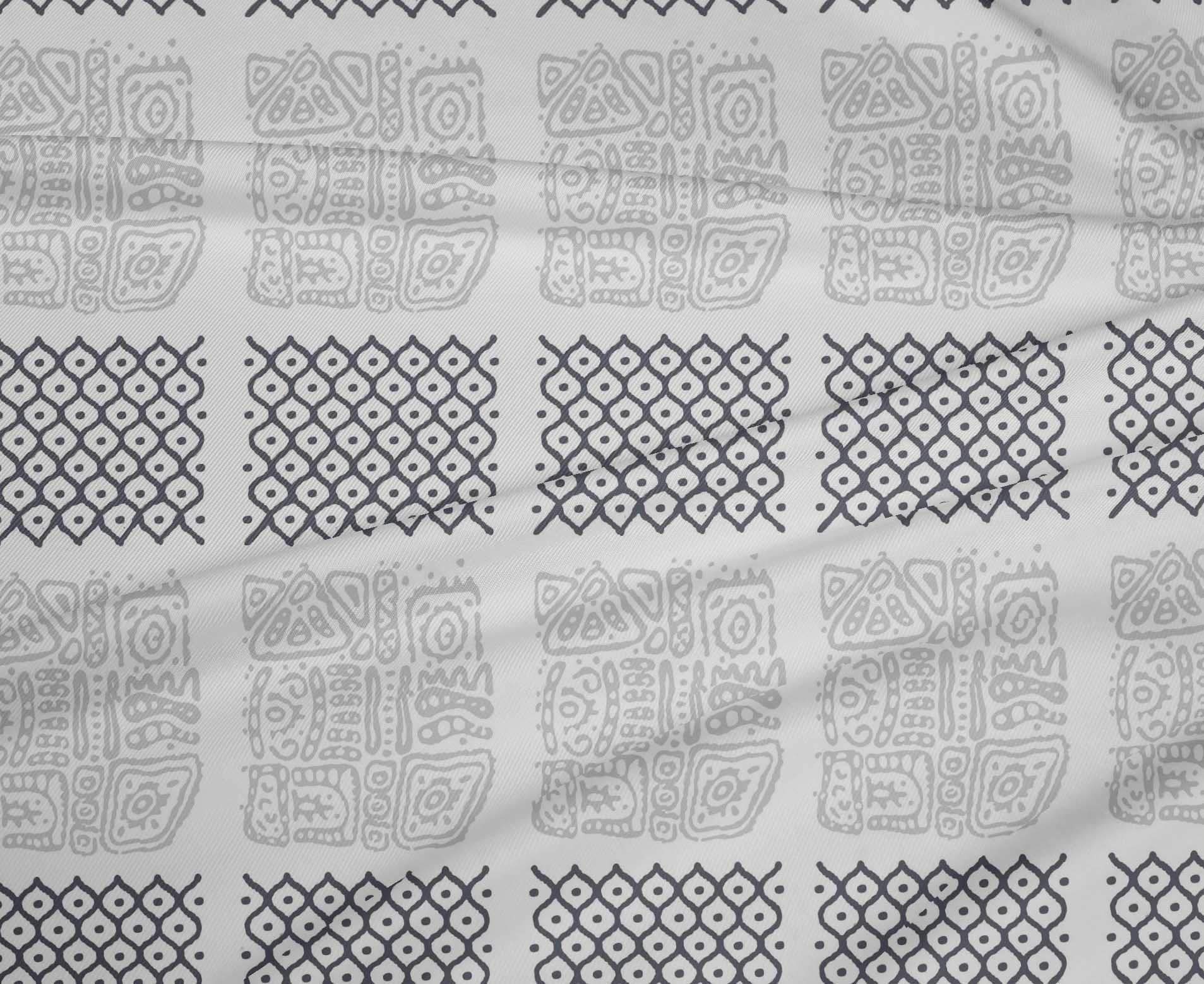 oneOone Polyester Spandex Light Gray Ethnic Print Fabric - 56 Inch Wide Craft Material for Sewing, Quilting & DIY Projects | Perfect for Ethnic Clothing, Home Decor & Fashion Accessories