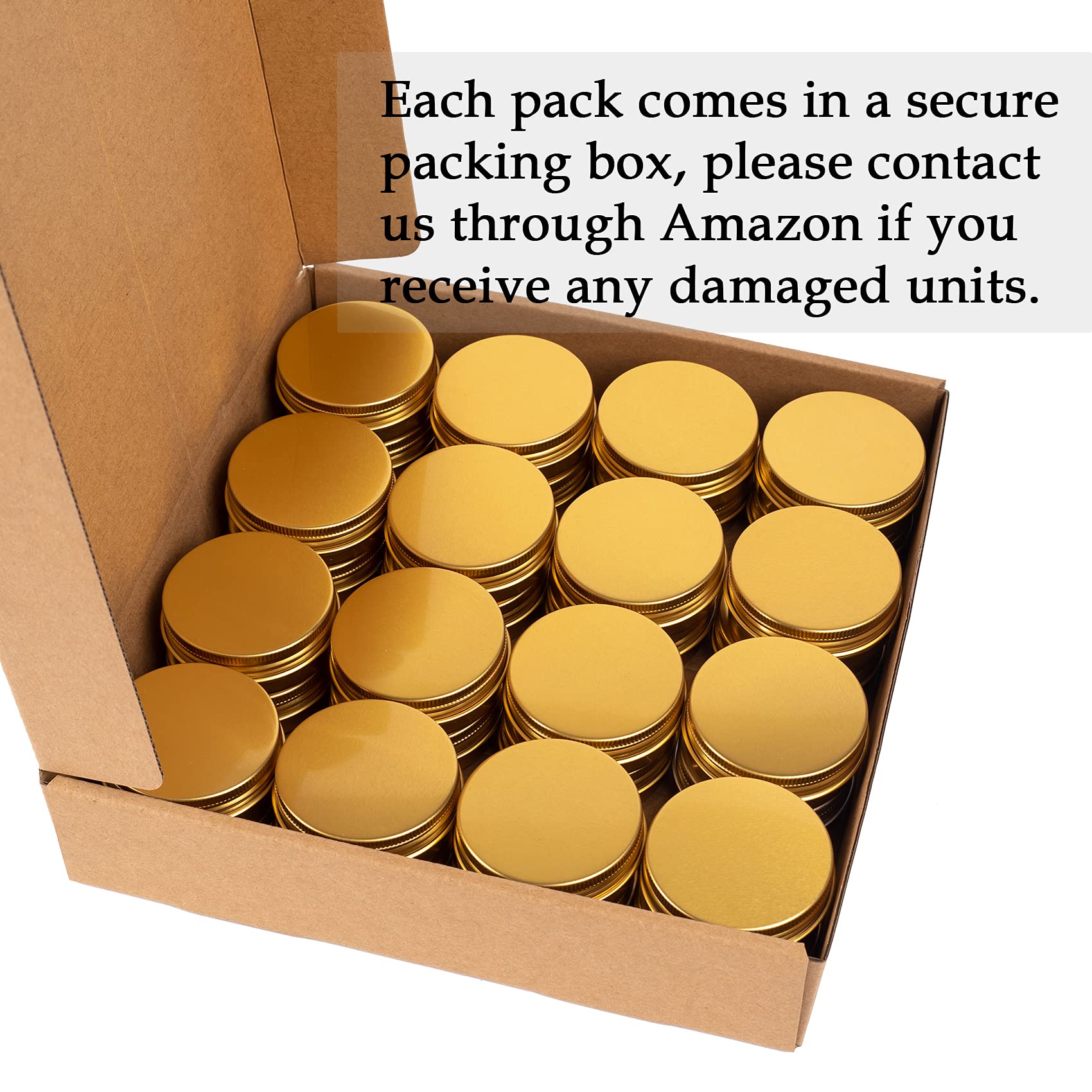 270 Pack 1oz/30ml Screw Top Aluminum Tin Jars with Lids & Blank Labels - Refillable Small Metal Containers for Lip Balm, Candle Making, Salves, Spices, DIY Crafts (Gold) | Perfect for Home Organizing, Travel Toiletries & Handmade Gift Packaging