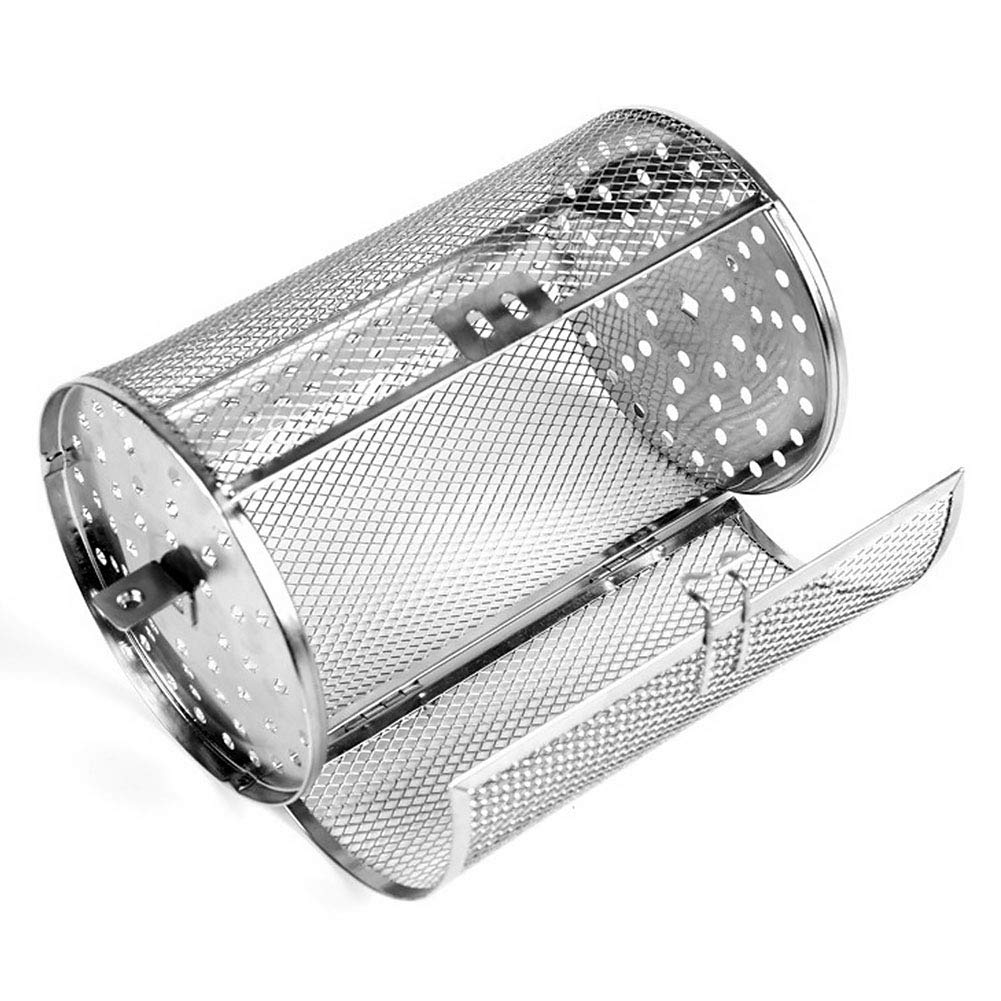 Rotisserie Grill Basket for Vegetables & French Fries - Round Coffee Roaster & Air Fryer Basket for Oven - Perfect for BBQ, Camping & Outdoor Cooking