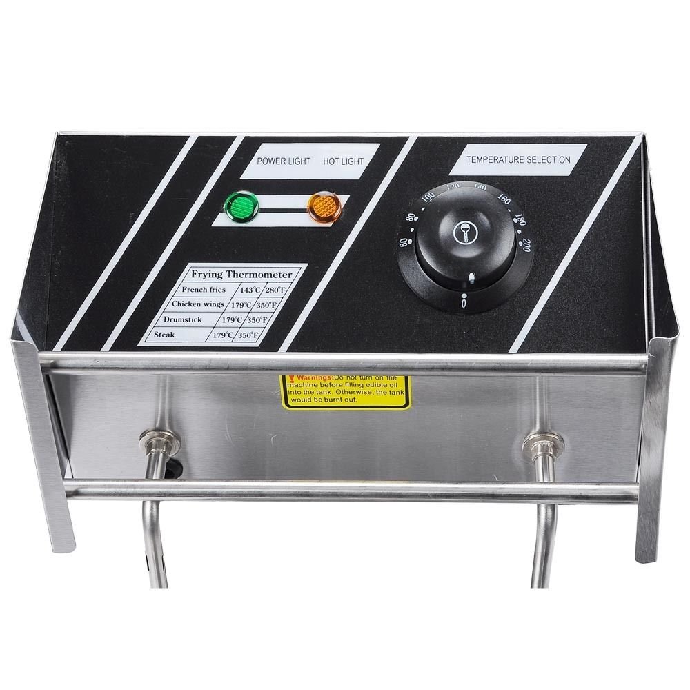 GHP 6-Liter 2500W Commercial Stainless Steel Deep Fryer with Basket & Lid - Perfect for Restaurants, Food Trucks & Home Kitchen Use