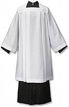 Augustinian Collection Plain Box Pleated Surplice - Medium Size | Elegant Church Vestment for Clergy, Choir & Liturgical Ceremonies