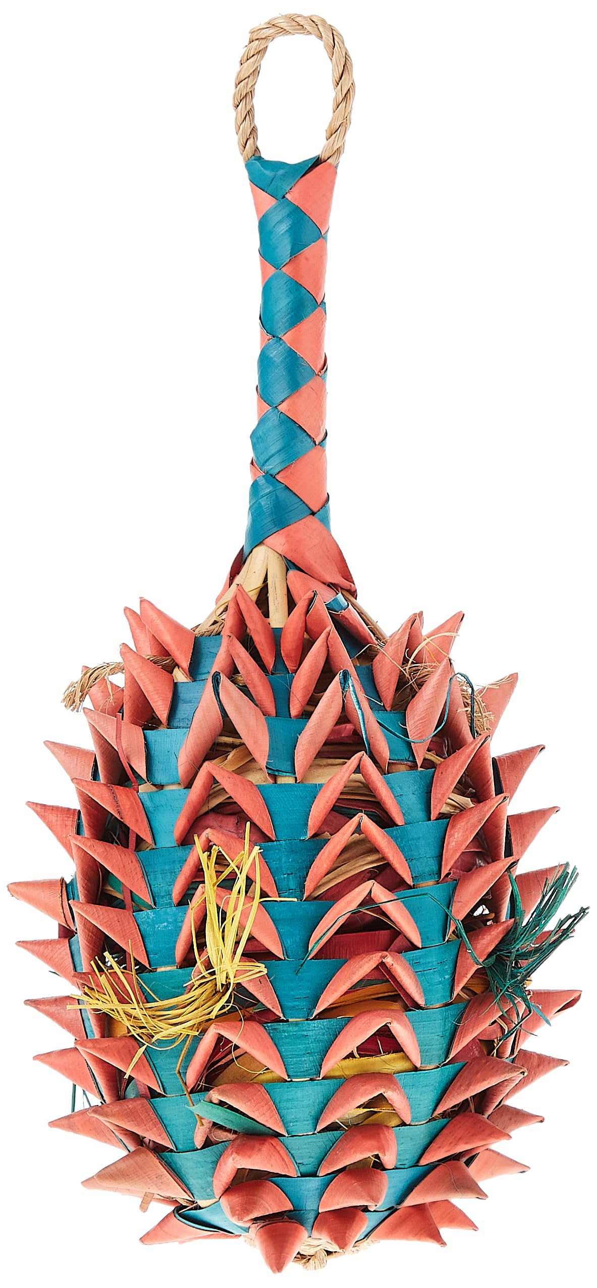 Planet Pleasures Large Pineapple Foraging Toy for Parrots & Small Birds - Interactive Chew Toy for Mental Stimulation & Natural Foraging Behavior