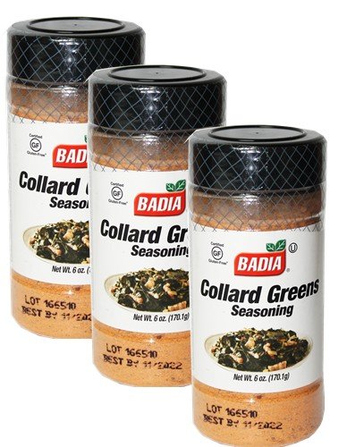 Badia Collard Greens Seasoning - 6 oz (Pack of 3) | Southern Style Seasoning Blend for Collard Greens, Vegetables & Soul Food | Perfect for Cooking, BBQ & Family Gatherings