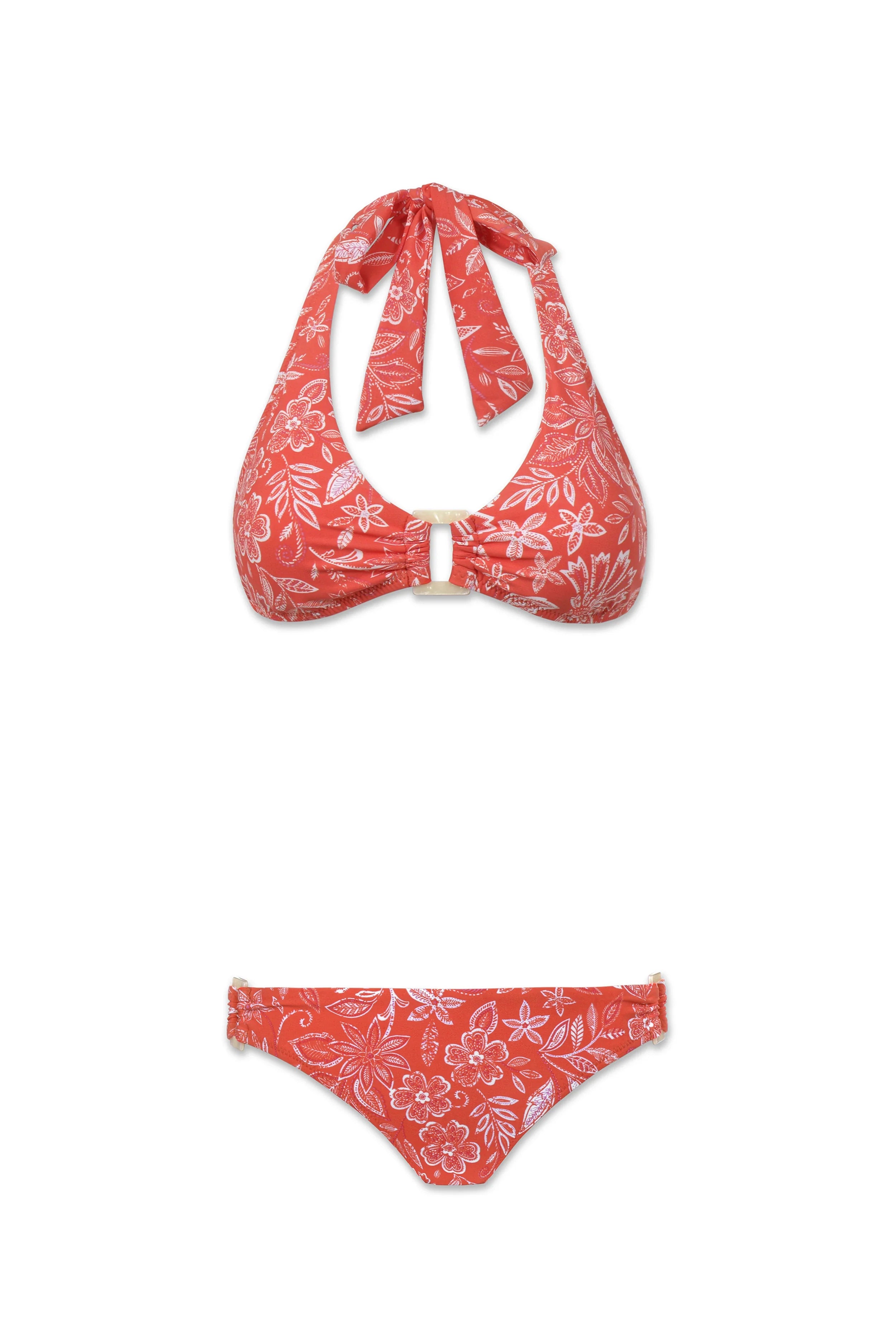 Gigi Floral Shell Halter Top - Women's Summer Beachwear for Vacation & Outdoor Activities