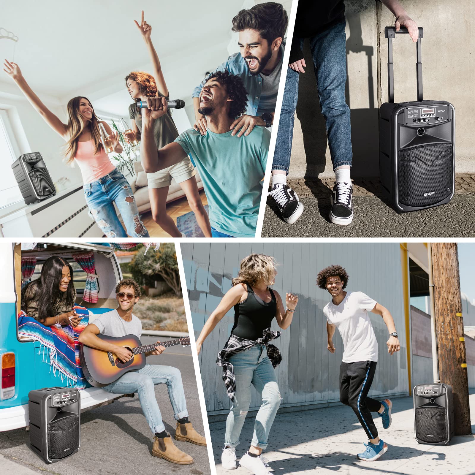 Portable Bluetooth PA System with Wireless Microphones - 8