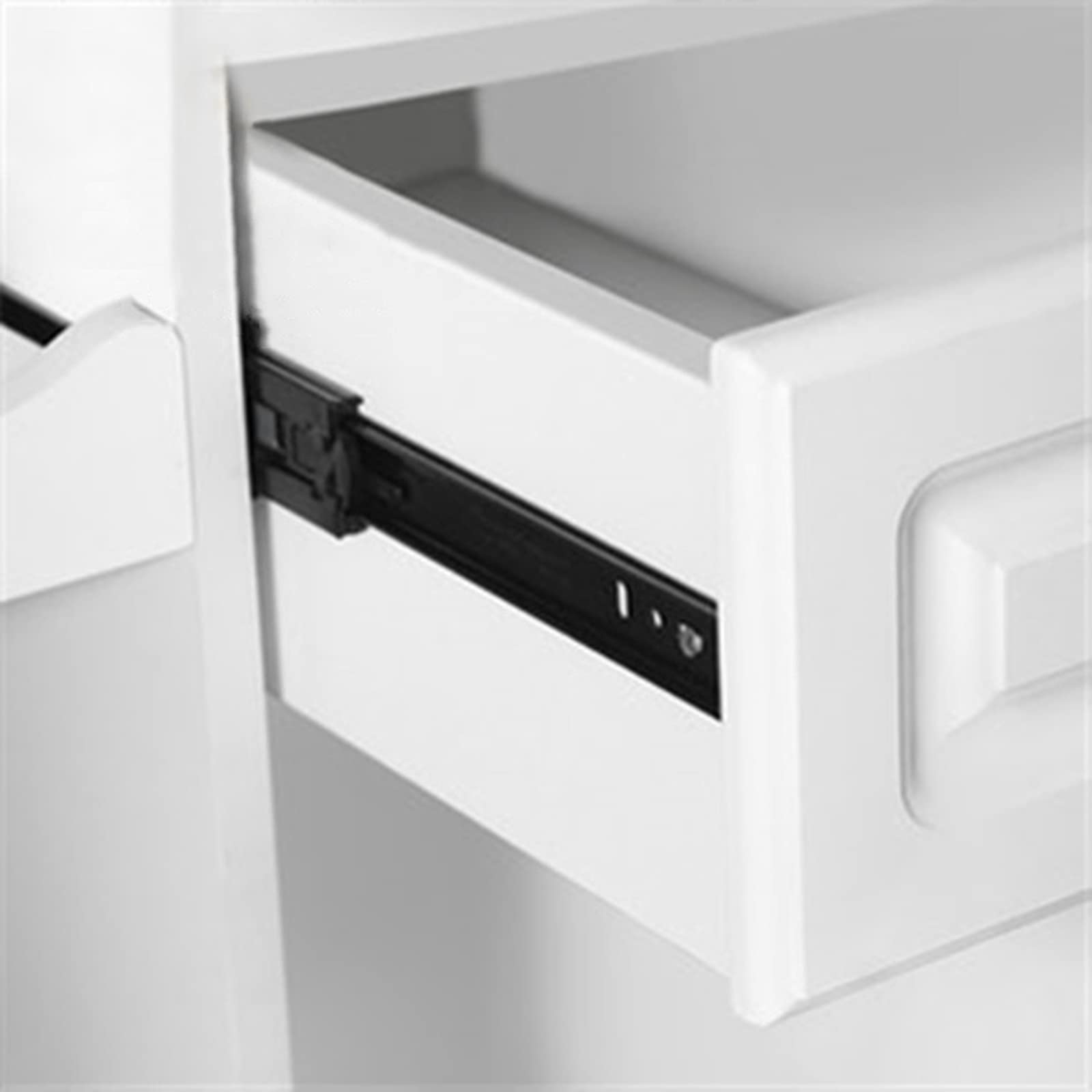 Heavy Duty Soft Close Drawer Slides 300mm Ball Bearing Full Extension Side Mount Drawer Runners - 45kg Load Capacity (1 Pair, Black, 8 Inch) for Kitchen Cabinets, Office Furniture & Wardrobe Organization