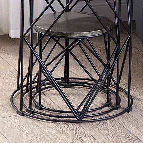 Furniture of America Nikova Contemporary Black Wood 3-Piece Nesting Coffee Tables - Perfect for Living Room, Office & Small Space Decor