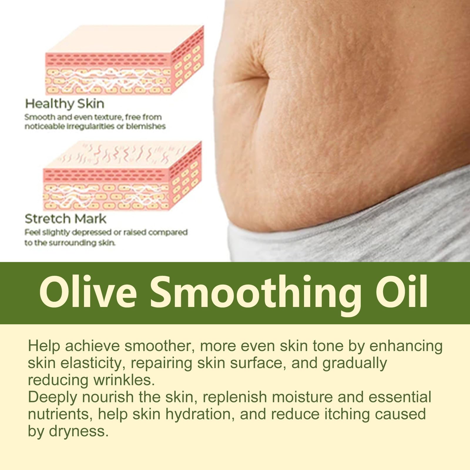 Organic Olive Smoothing Oil for Women - Deep Moisturizing & Nourishing Body Care - Hydrating Skin Treatment for Dry & Sensitive Skin - Perfect for Massage, After Shower & Nighttime Skincare Routine