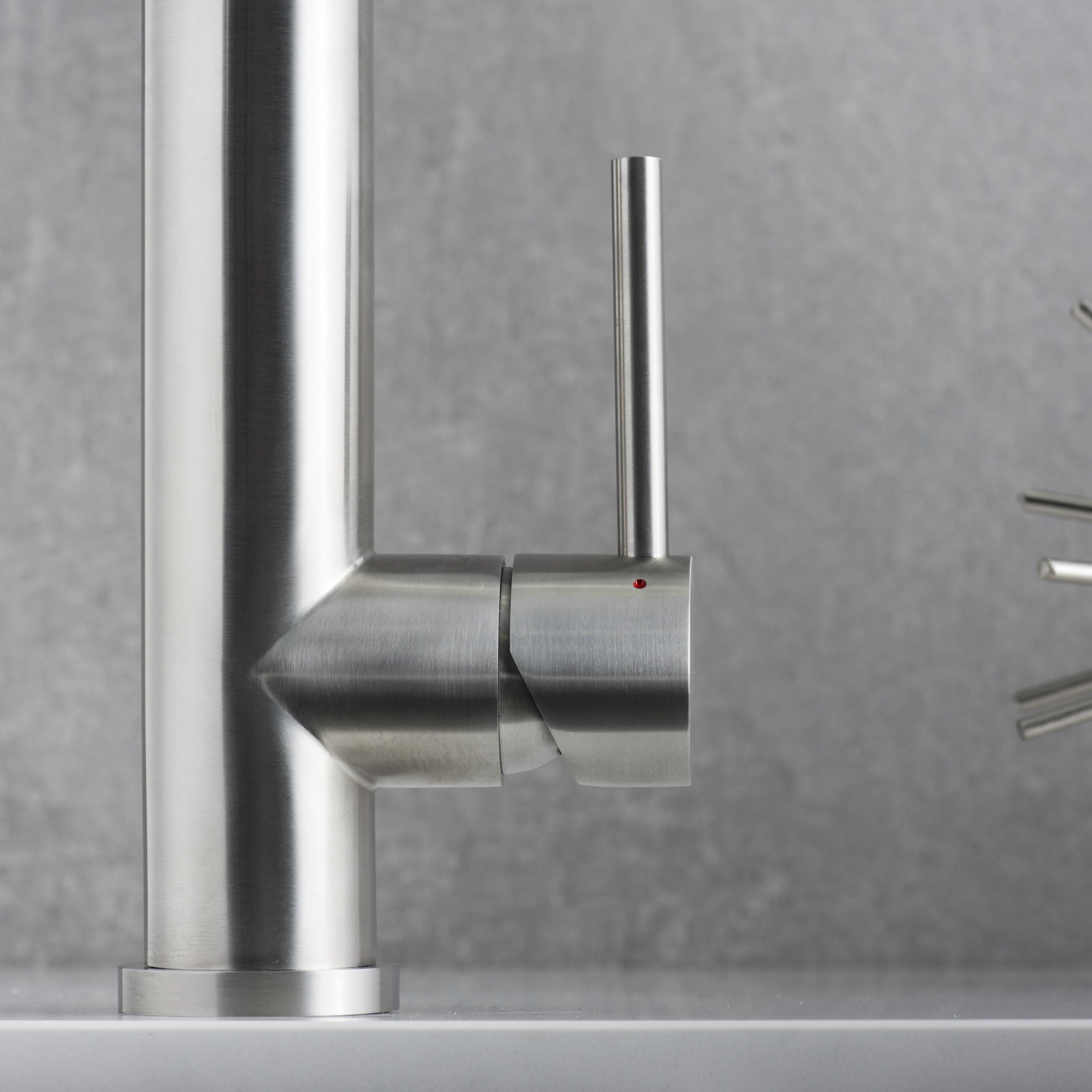 DAX 2141 Brushed Nickel Single Handle Pull Down Kitchen Faucet with Stainless Steel Shower Head - 10.25