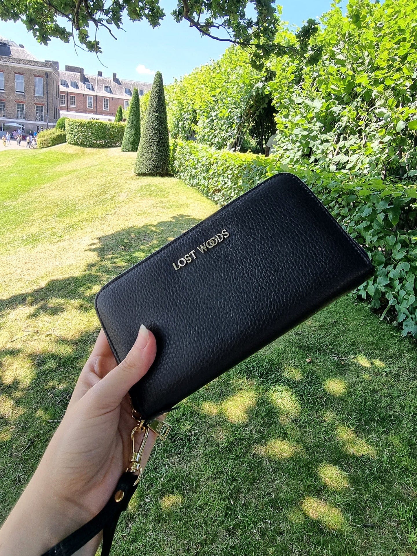 Vegan Leather Clutch Wallet for Women - Clementine MIRUM® Eco-Friendly Black & Gold Crossbody Purse | Perfect for Evening Parties, Weddings & Date Nights