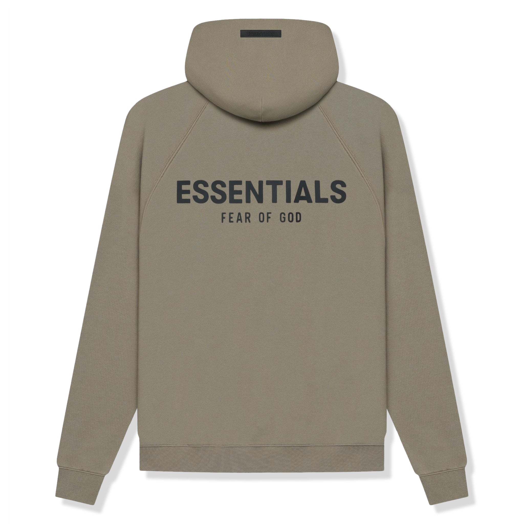 Fear Of God Essentials Reverse Logo Taupe Hoodie for Men - Premium Cotton Pullover Sweatshirt (SS21 Collection) | Casual Streetwear, Loungewear & Athleisure Outfits