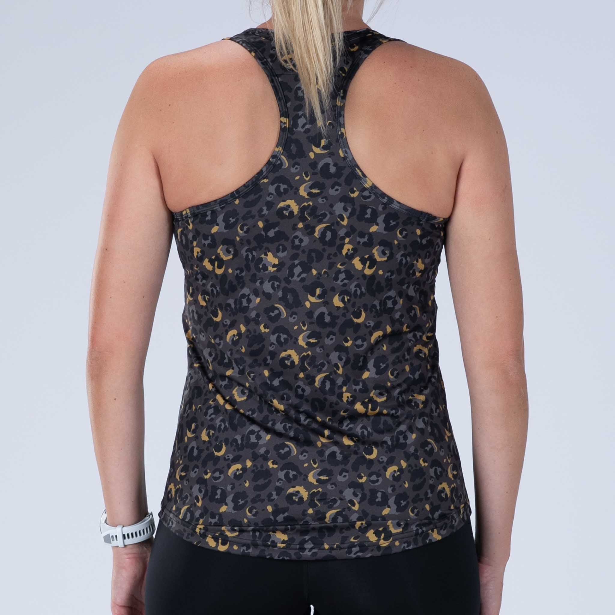 Women's Running Singlet - Cheetah Print Athletic Top for Women | Lightweight & Breathable Workout Shirt for Running, Gym & Fitness Training
