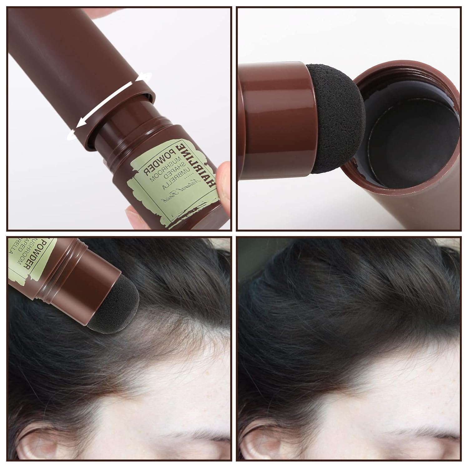 Waterproof Hairline Powder Stick - Root Touch Up & Gray Hair Cover, 4g | Hair Shadow Powder for Thin Hair & Hairline Filling | Quick Fix for Daily Use, Travel & Special Occasions