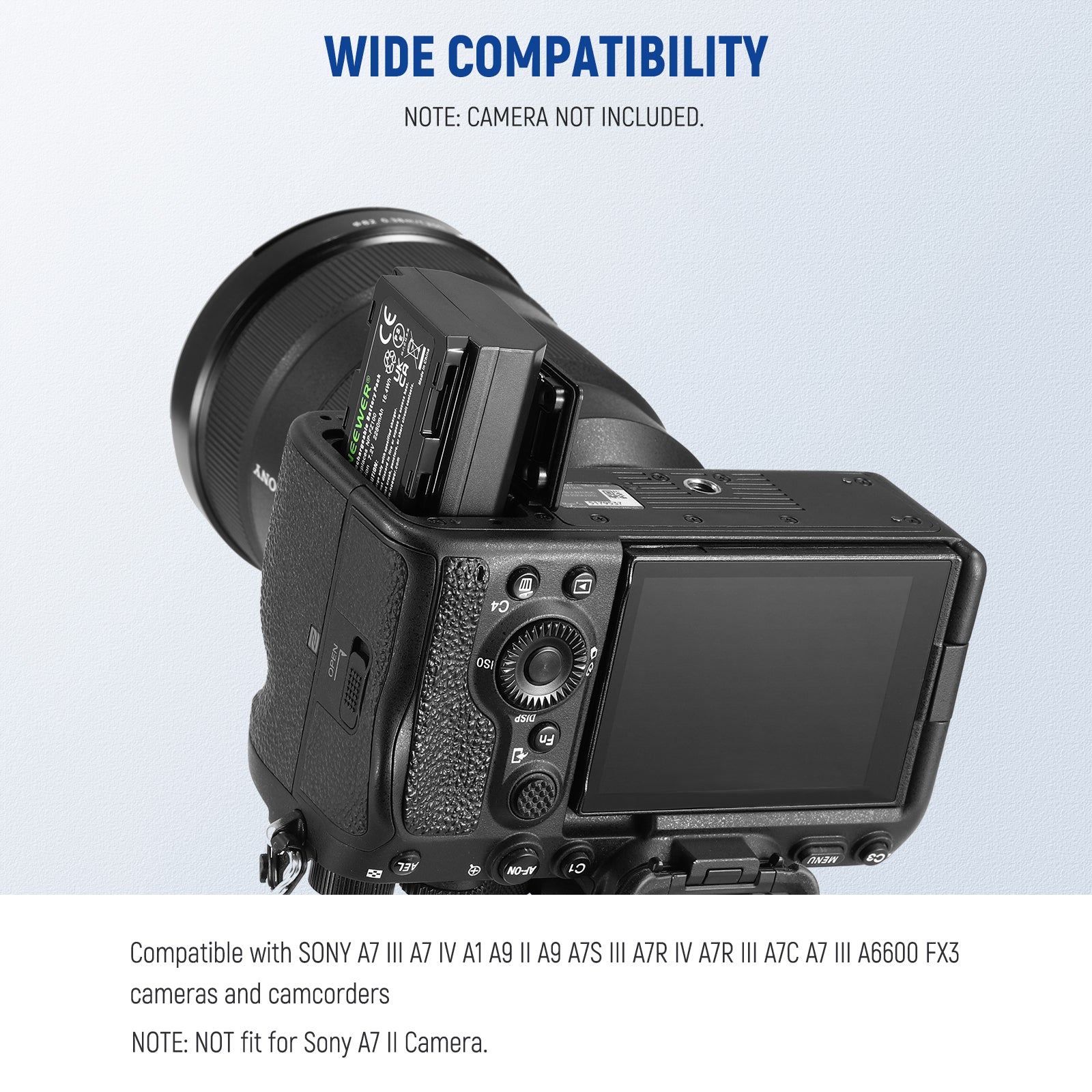 NEEWER NP-FZ100 Replacement Battery & Dual USB Charger Kit for Sony Cameras - Perfect for Travel, Vlogging, and Professional Photography