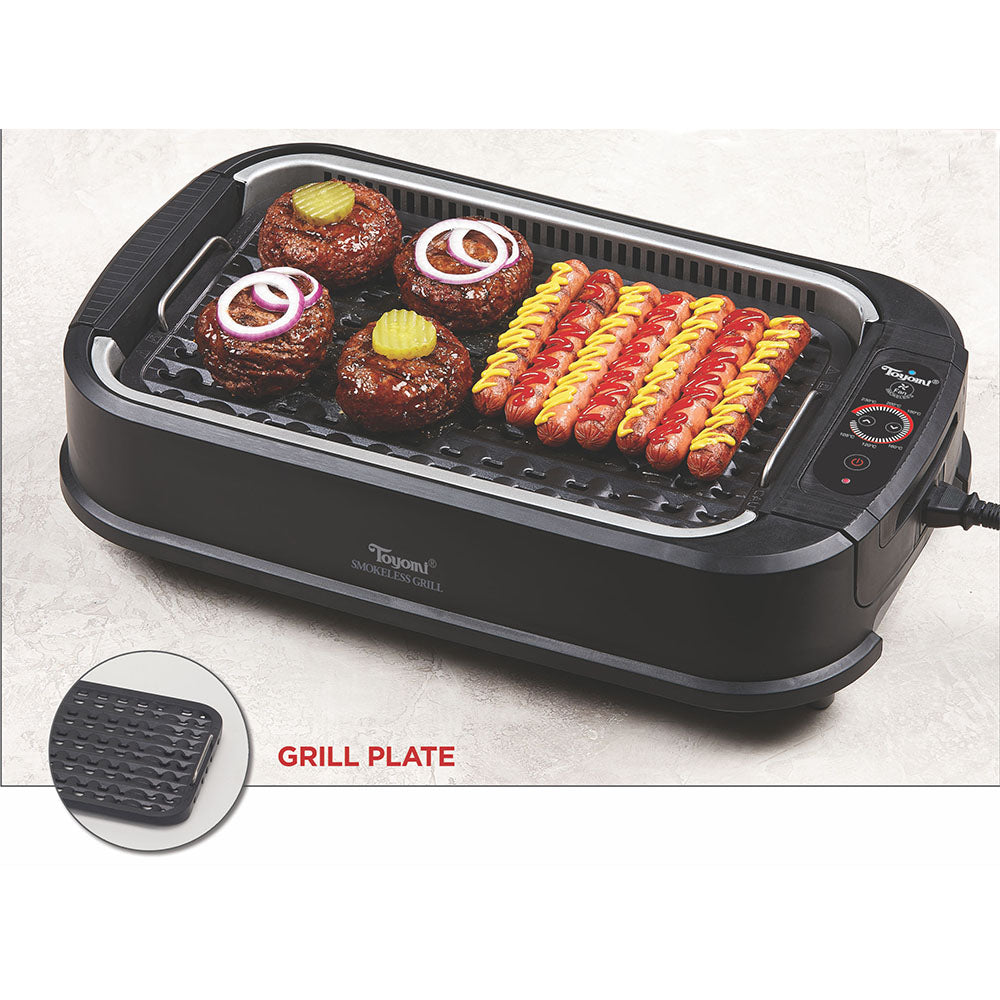 TOYOMI BBQ 2002 Electric Smokeless Indoor Grill - Portable & Odor-Free for Apartments, Camping & Small Spaces - Perfect for Healthy Cooking & Family Gatherings
