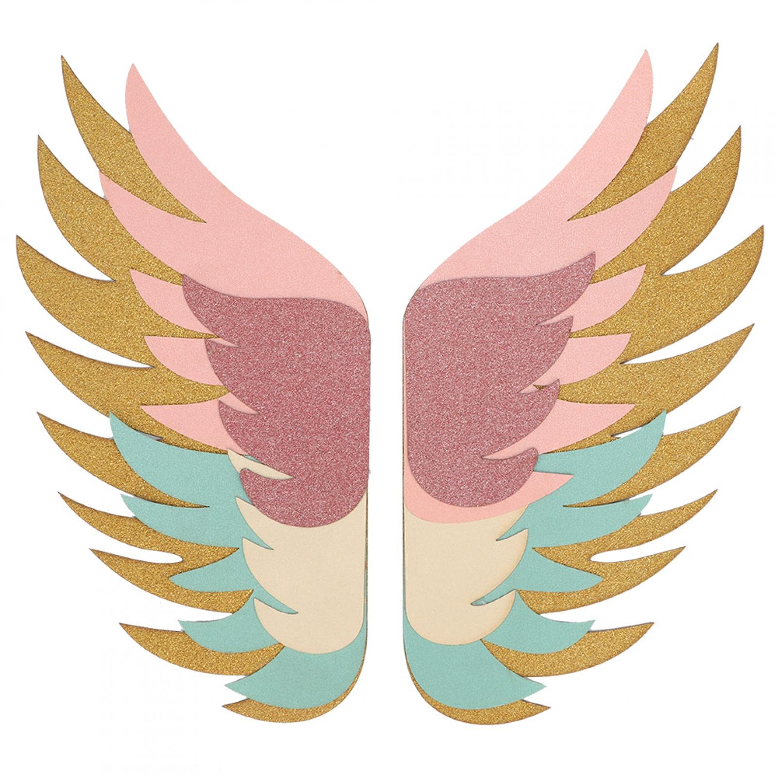Wing Shaped Cake Topper Set - Beautiful Unique Personalized Happy Birthday Cake Decorations for Weddings & Birthdays | Elegant Cake Insert Ornament for Party Celebrations & Special Occasions