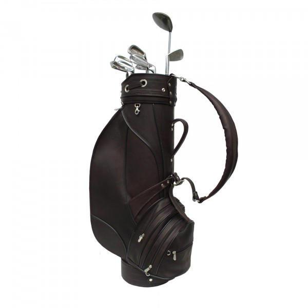 Premium Piel Deluxe 9 Leather Golf Bag - Durable & Stylish Golf Stand Bag for Men & Women | Perfect for Golf Courses, Driving Range & Travel