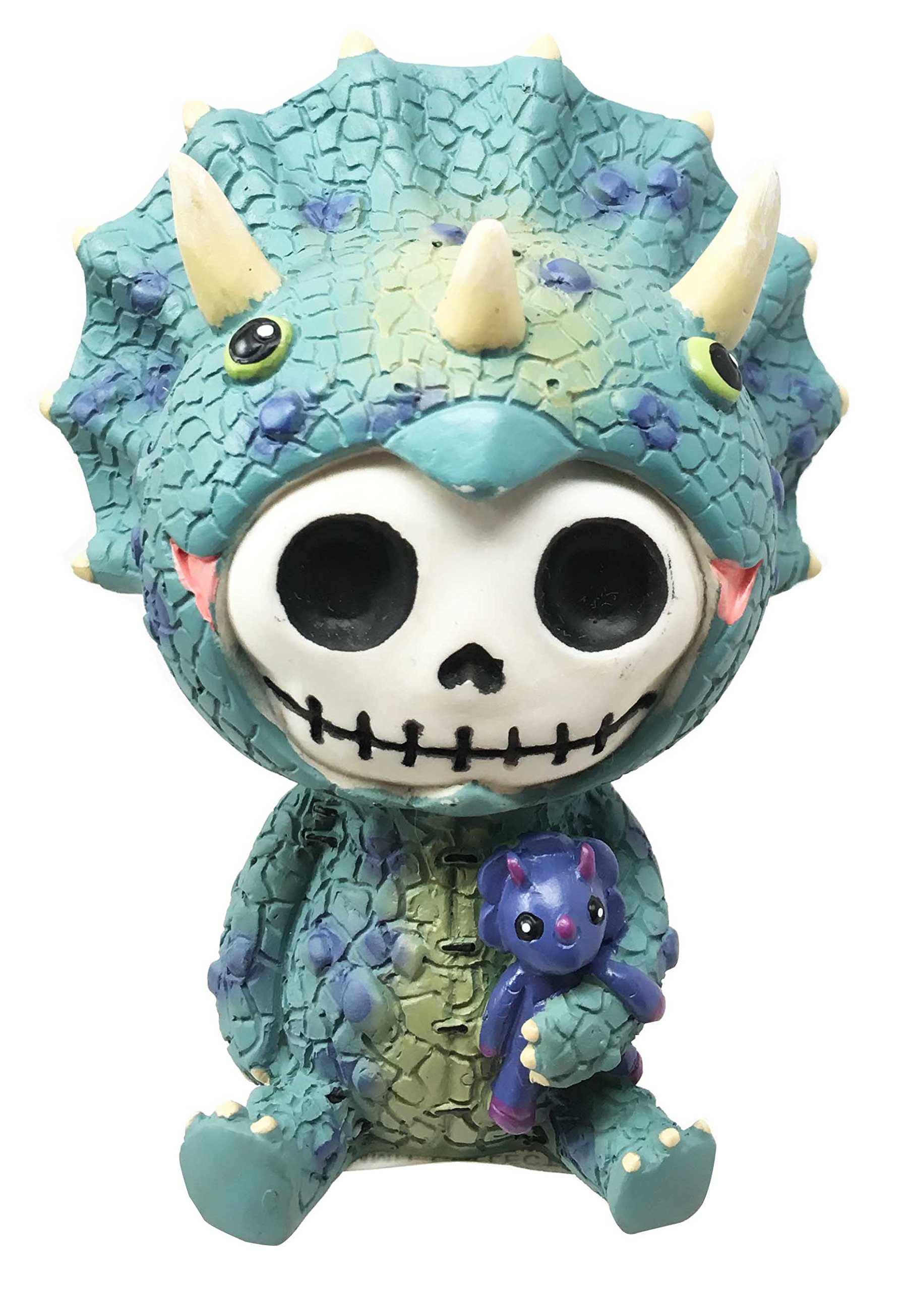 Furry Bones Spike Triceratops Dinosaur Costume - Skeleton Monster Collectible Figurine for Home Decor, Gift, and Halloween Cosplay | Unique Dinosaur Collectibles for Display and Party Themes