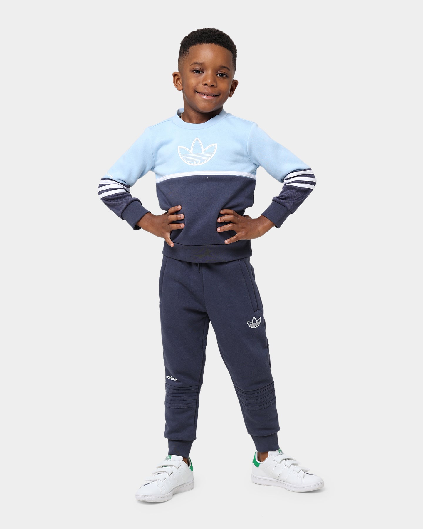 Adidas Kids' Sport Crew Set - Boys' & Girls' Athletic Outfit - Clear Sky Blue - Comfortable Cotton T-Shirt & Shorts for Running, Soccer & Playtime