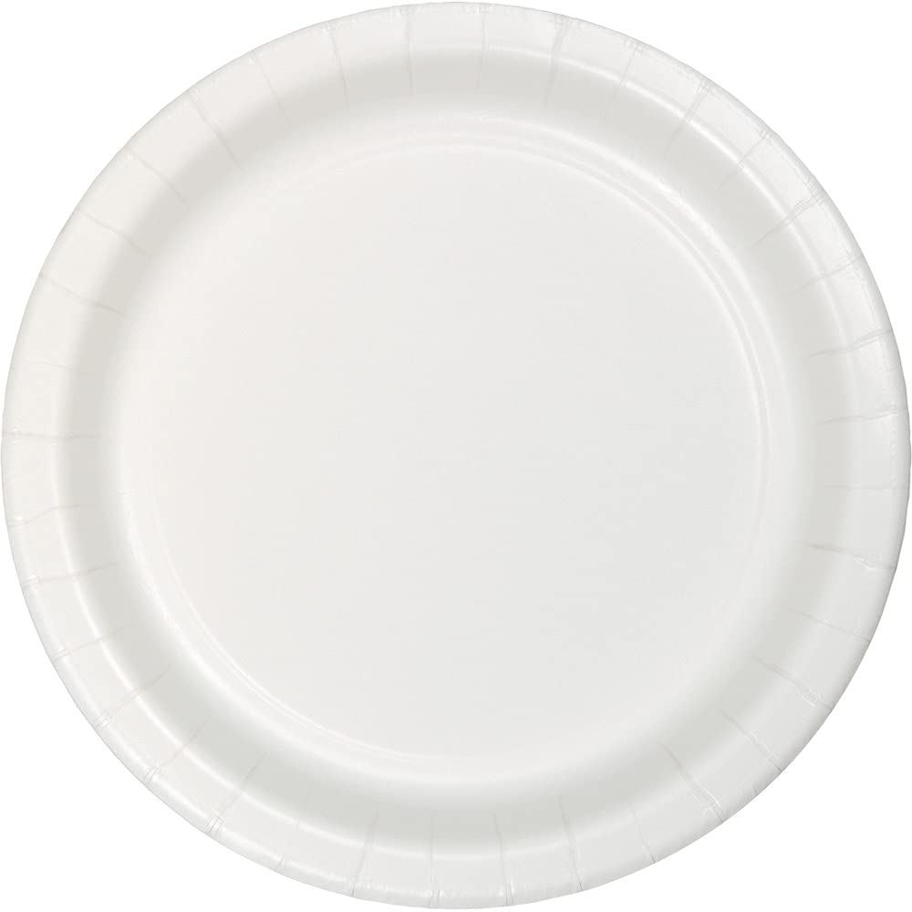900 Pack White Disposable Paper Plates 7 Inch - Bulk Party Luncheon Dinner Plates for Birthday, Wedding, Picnic & Events (Club Pack)