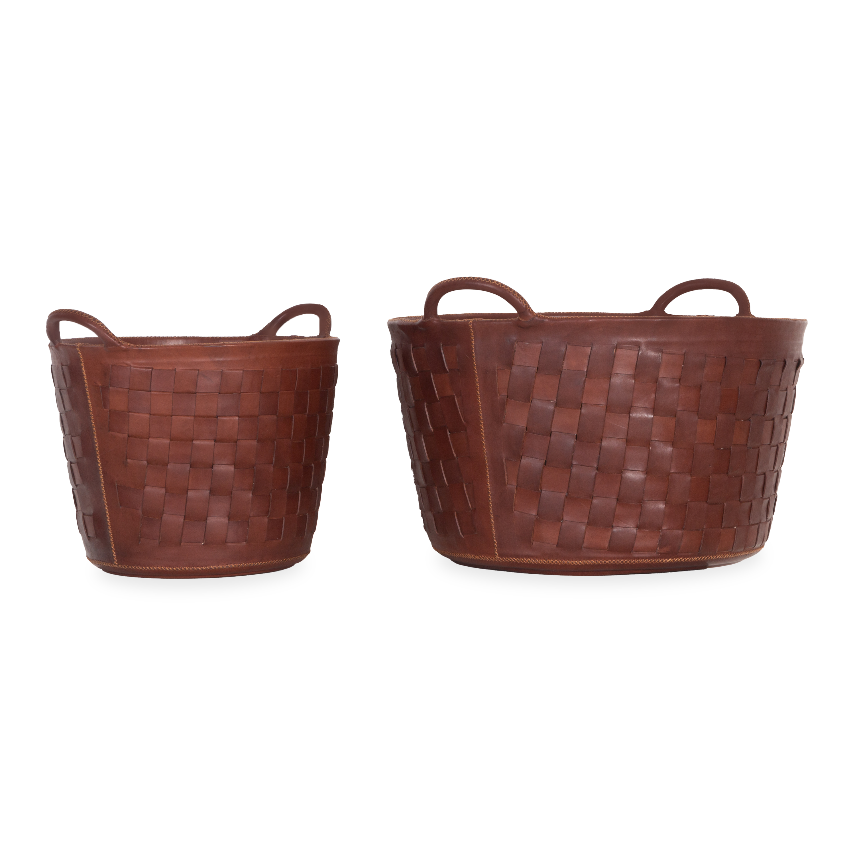 Handwoven Leather Storage Basket - Natural Braided Design for Home Decor, Organizing Blankets, Toys & More | Perfect for Living Room, Bedroom & Nursery