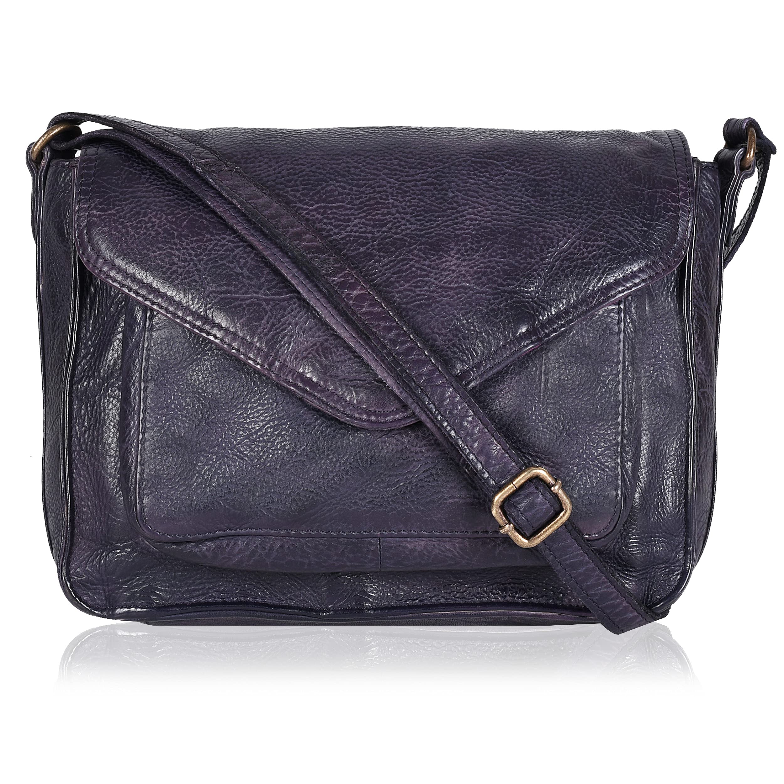 Genuine Leather Crossbody Bag for Women - Adjustable Strap & Snap Closure Tote Purse - Perfect for Work, Travel & Everyday Use