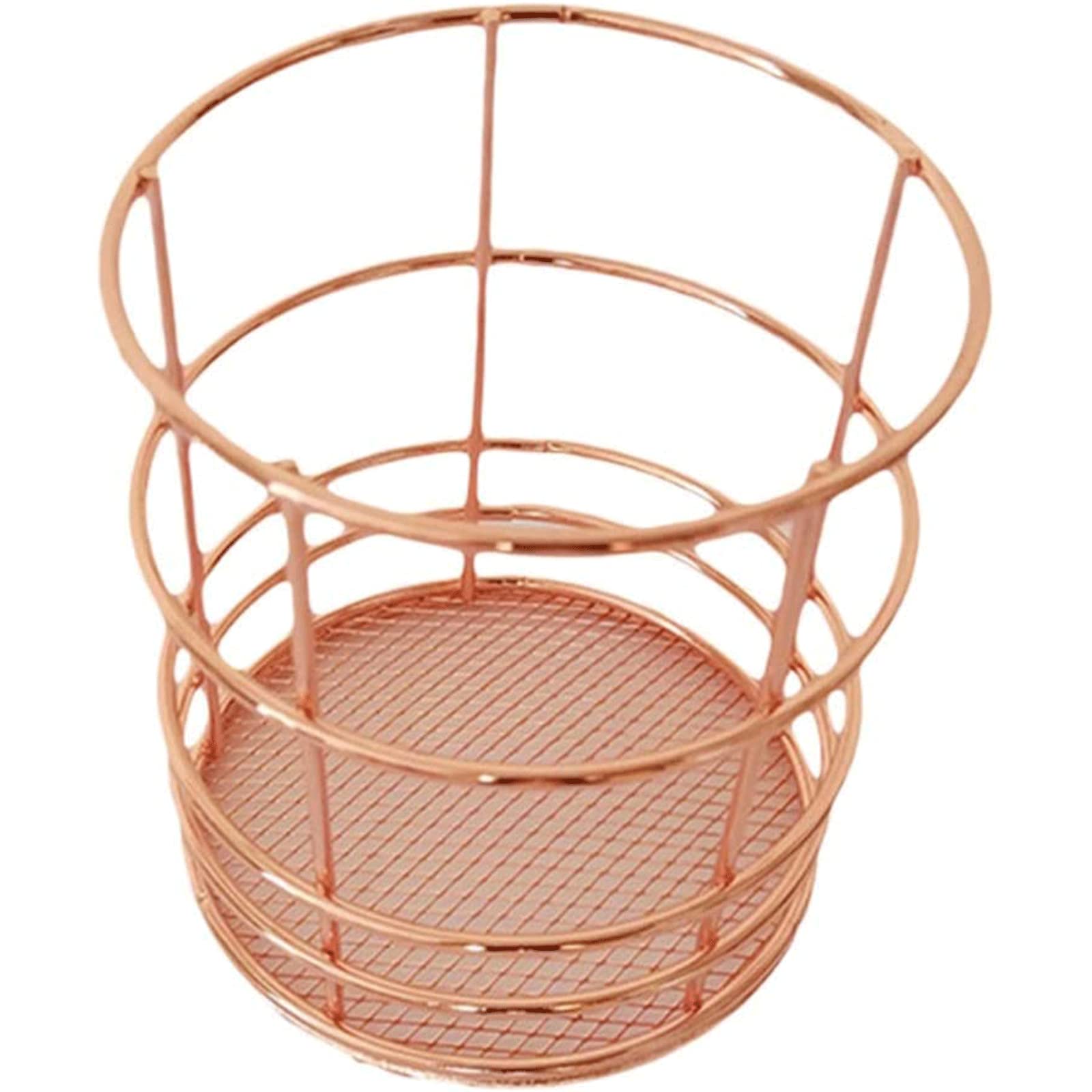 Yannaky Rose Gold Mesh Pen Holder - Large Capacity Desk Organizer for Pens, Pencils & Makeup Brushes | Stylish Hollow Wire Net Design for Office, School & Home Decor