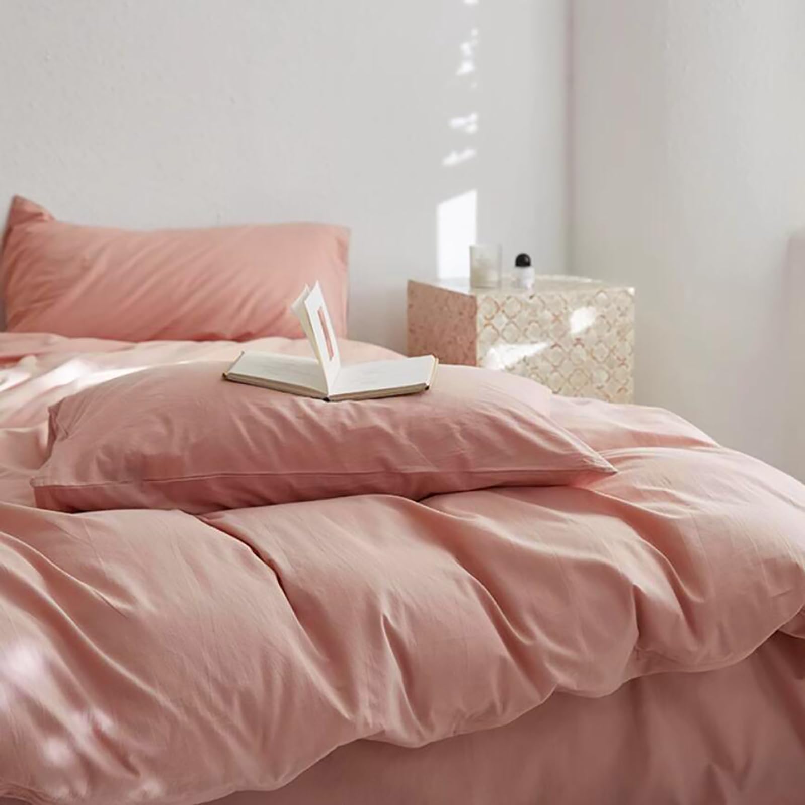 Luxlovery Blush Pink Comforter Set King - Soft Breathable Bedding for Women & Girls, Perfect for Cozy Bedrooms