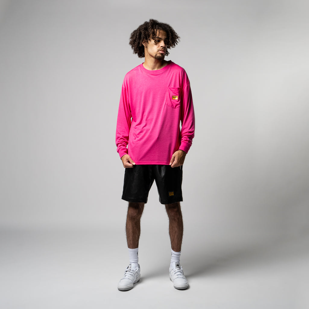Advisory Board Crystals Long Sleeve T-Shirt for Women - Soft Pink Cotton Top for Casual Wear, Street Style & Layering