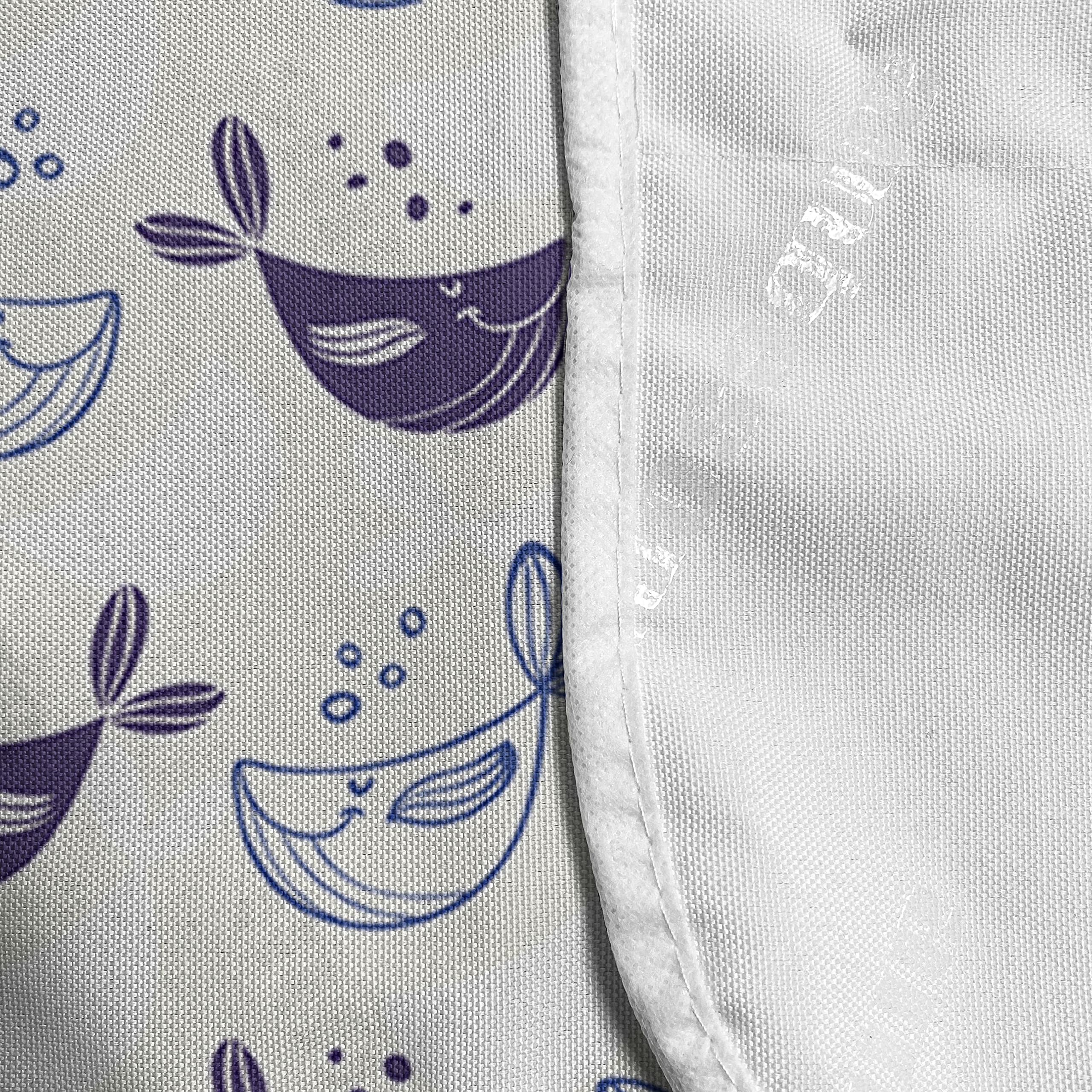 Ambesonne Whale Microwave Cover - Hand-Drawn Bubbles & Smiling Whales Design, Waterproof Kitchen Organizer with Pockets, 36x12 Inches, Violet Blue - Perfect for Microwave Protection & Kitchen Decor