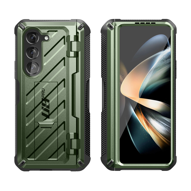 Samsung Galaxy Z Fold5 Unicorn Beetle PRO Heavy Duty Rugged Case with S Pen Holder - Dark Green | Shockproof Protective Cover for Work, Travel & Outdoor Activities