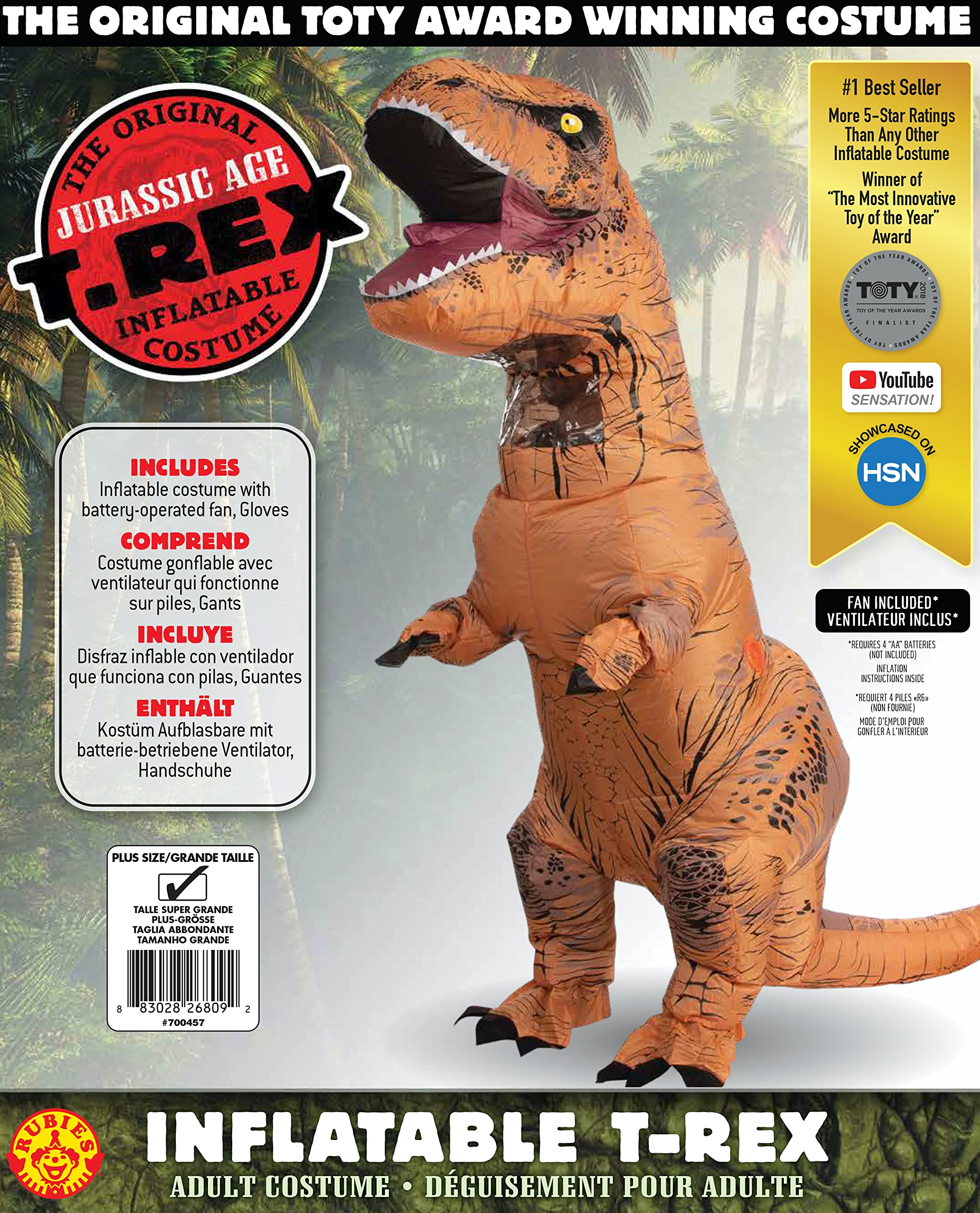 Inflatable Dinosaur Costume for Adults - T-Rex Dino Halloween Costume & Themed Party Outfit - Perfect for Cosplay, Halloween Parties, and Fun Events