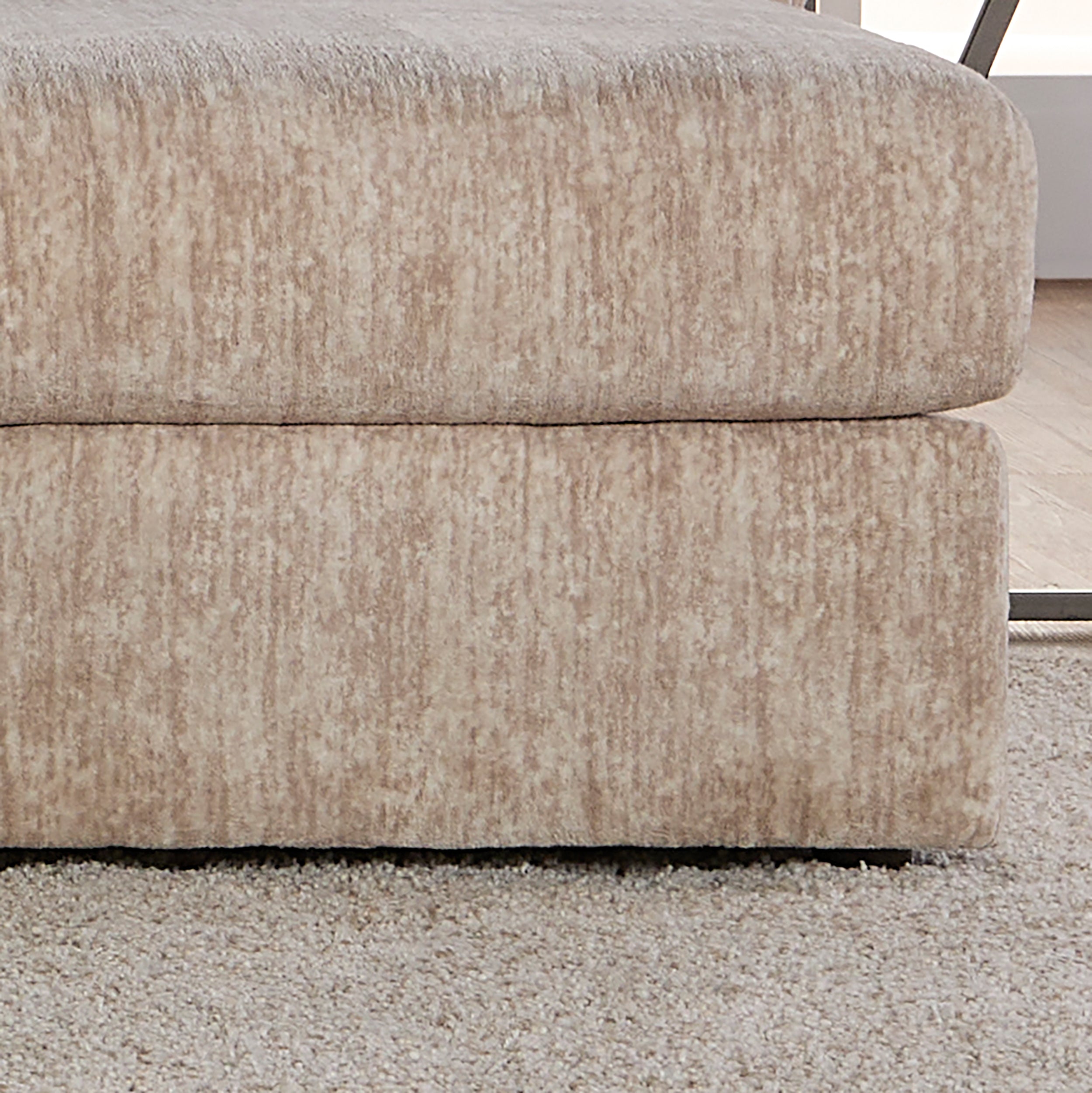 Roundhill Furniture Nason Living Room Ottoman - Soft Upholstered Storage Footrest, Perfect for Living Room, Bedroom & Home Decor - Coffee Table Alternative with Hidden Storage Compartment