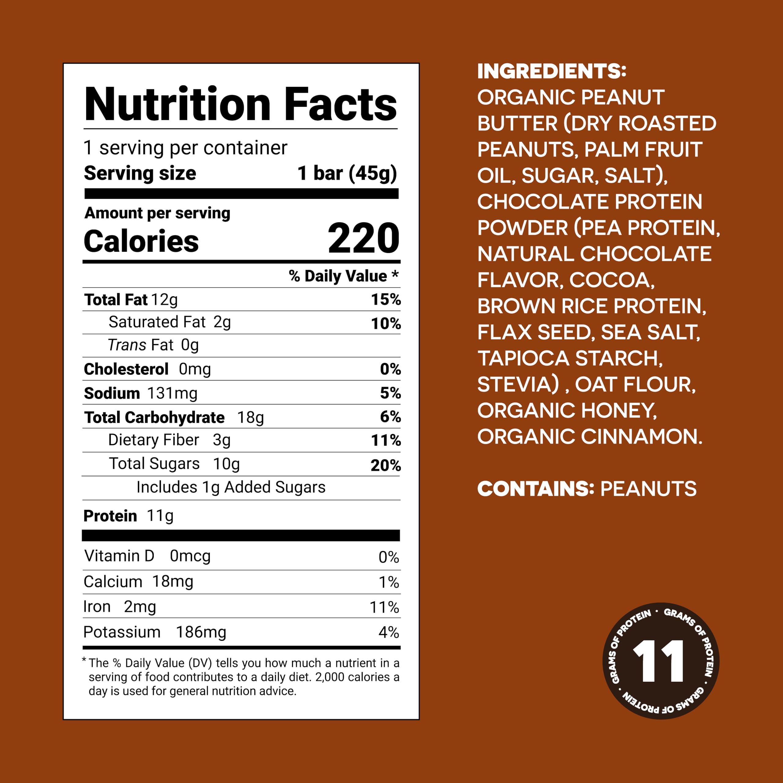 FROPRO Plant Protein Snack Bars - Vegan Protein Bars, All-Natural, Gluten Free, Dairy Free, Soy Free, Low Calorie High Protein Bars | Cacao Flavor, 12 Pack | Perfect for Post-Workout Recovery & Healthy On-The-Go Snacking