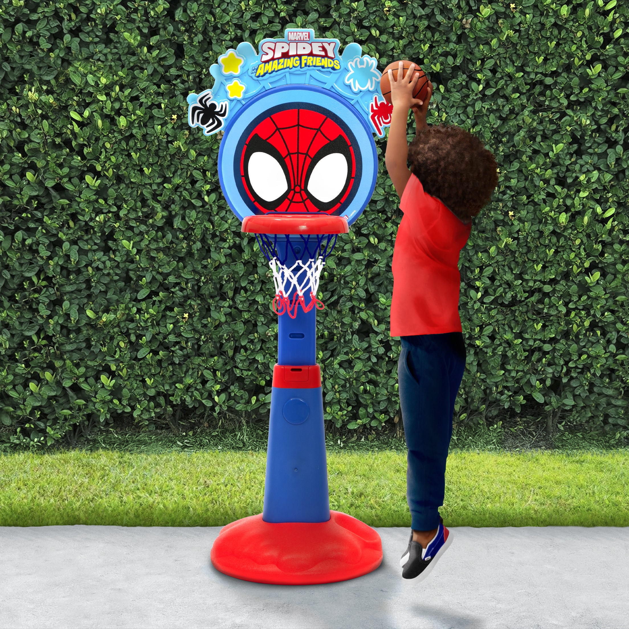 Spidey and His Amazing Friends Plastic Basketball Set for Kids - Fun Outdoor & Indoor Play Toy for Superhero Fans - Perfect for Birthday Gifts & Backyard Games