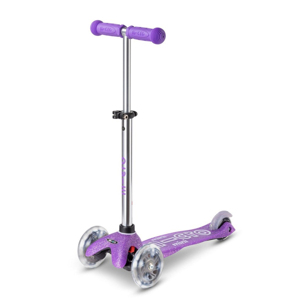 Micro Mini Deluxe Glitter Scooter for Kids - Foldable Lightweight Aluminum Kick Scooter with LED Wheels - Perfect for Commuting, School, and Outdoor Fun