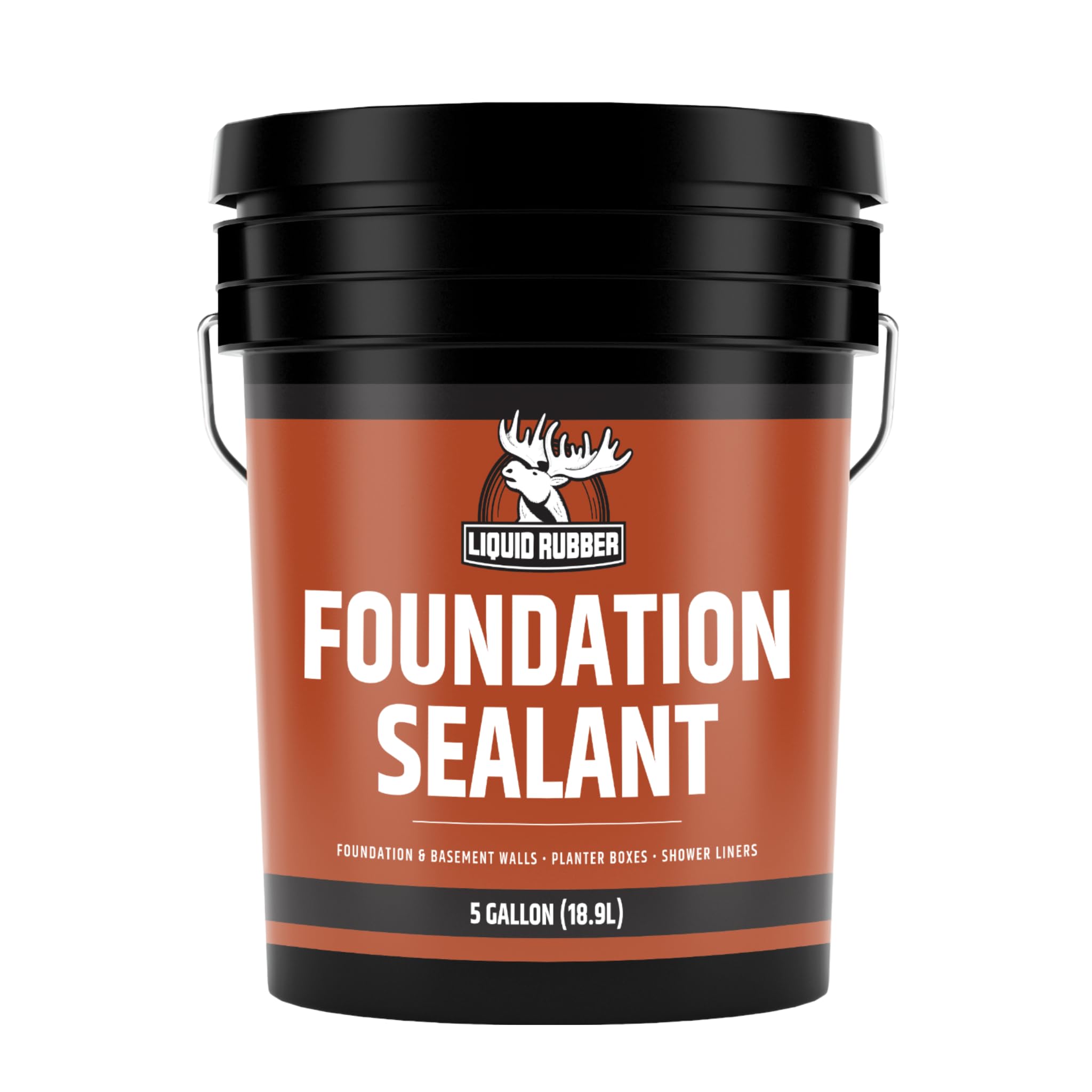 Liquid Rubber Waterproof Sealant for Basement & Foundation Repair - Flexible Concrete Crack Filler & Protective Coating - Indoor/Outdoor Waterproofing Paint - Black (5 Gallon) - Ideal for Leak Prevention, Roof Coating, and DIY Home Improvement Projects